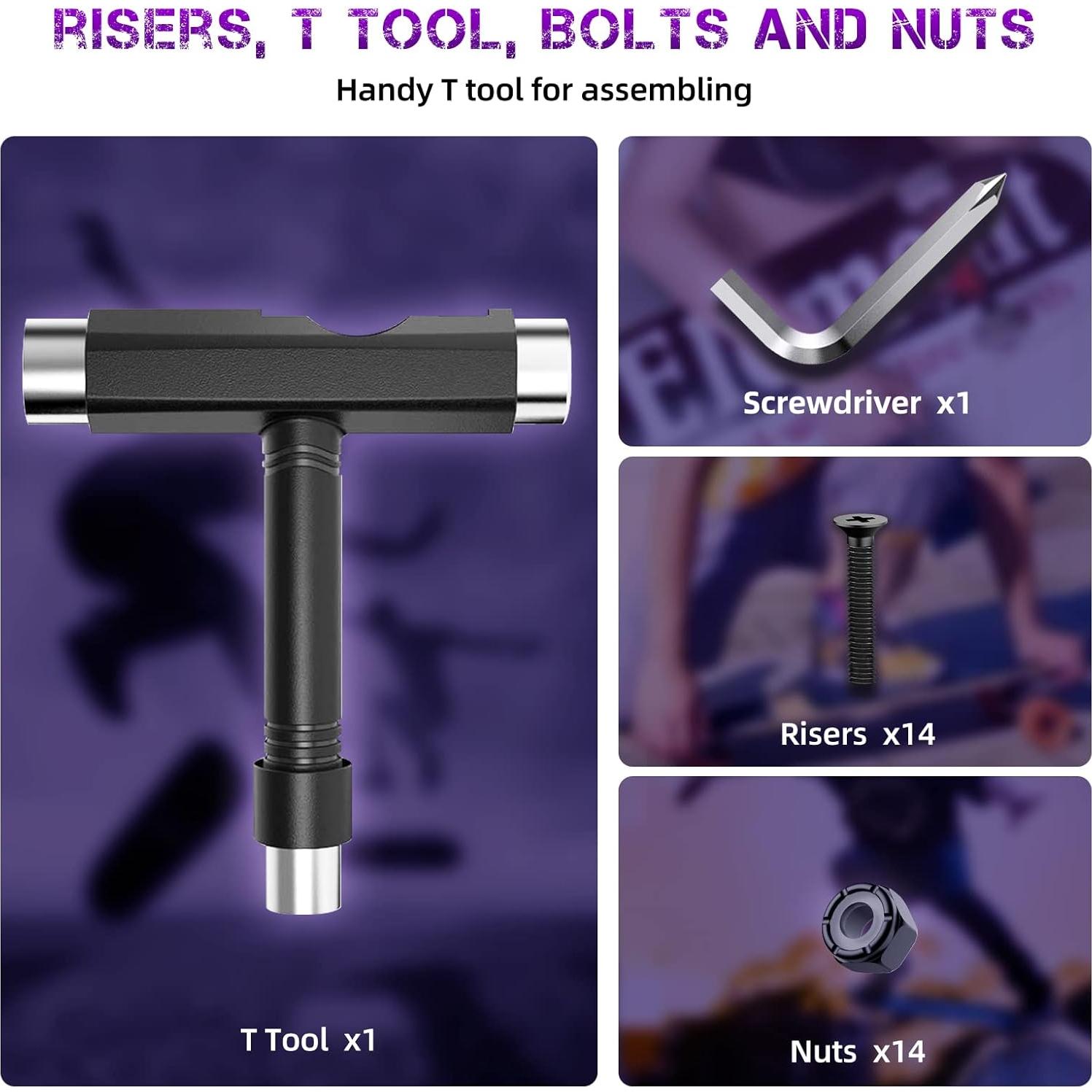 Patines de Skate Jizmo para Tableros 20.32 cm, Ruedas 52mm