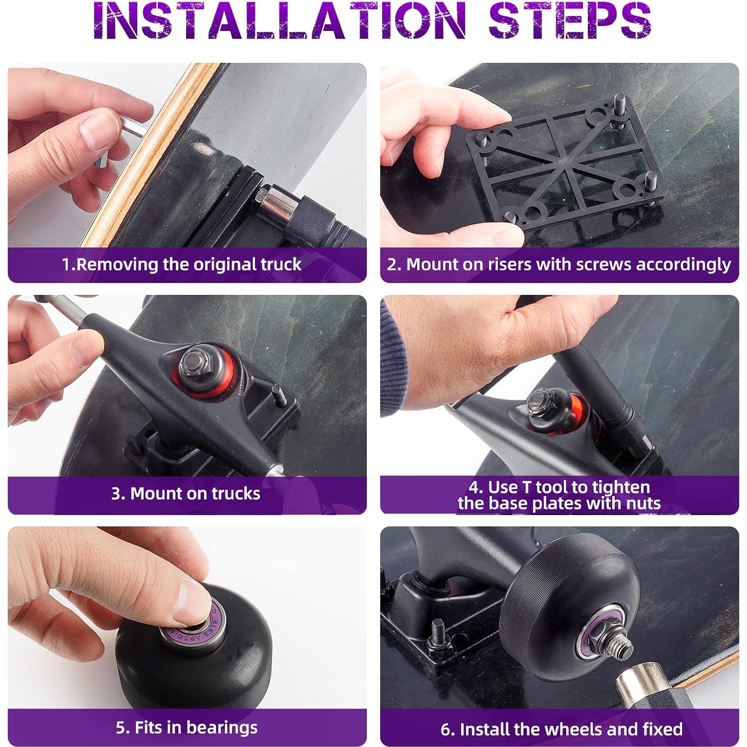 Patines de Skate Jizmo para Tableros 20.32 cm, Ruedas 52mm