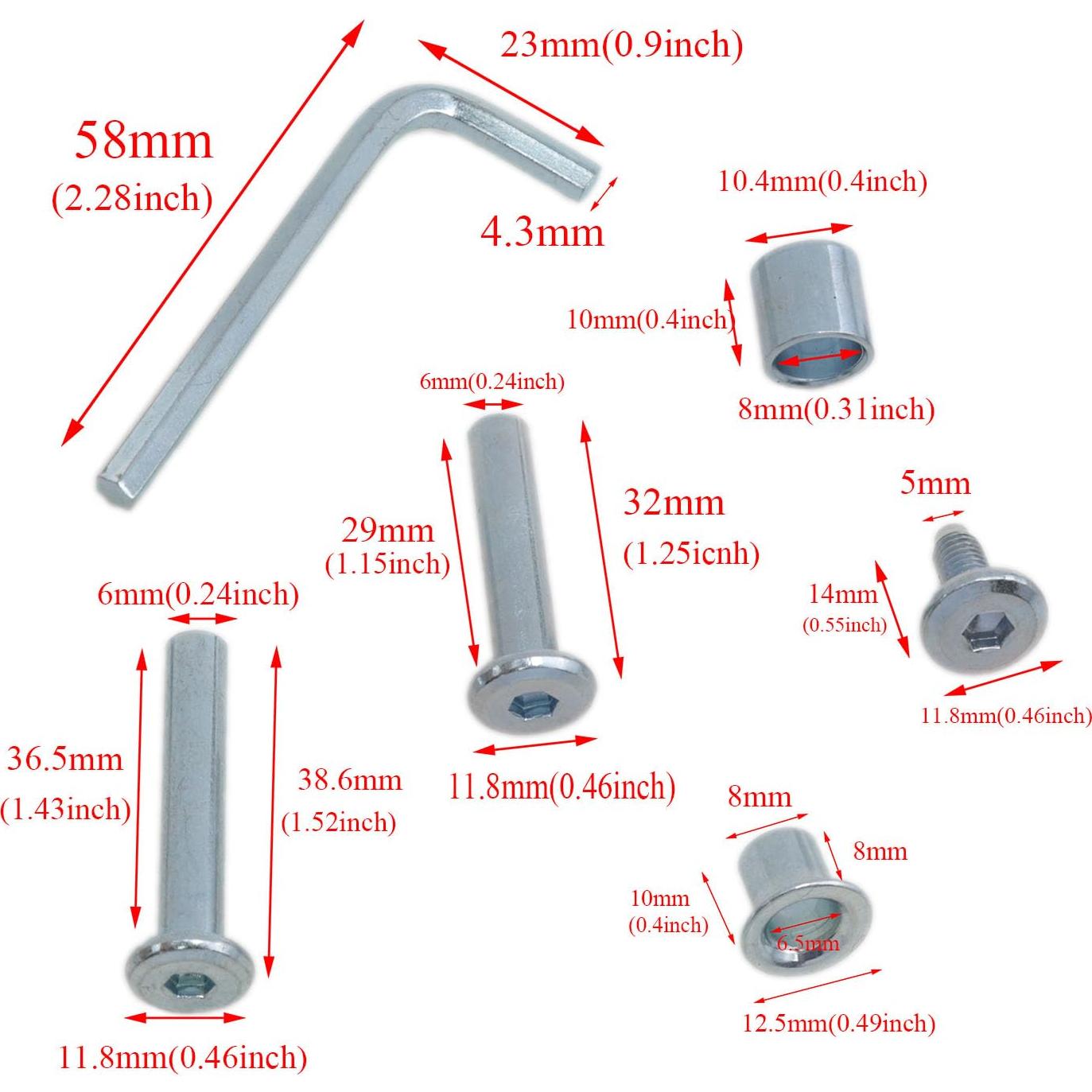 Juego de Tornillos y Ejes para Patines en Línea Meuey Lyot