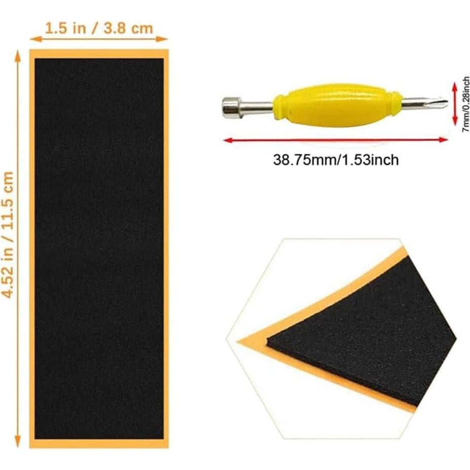 Paquete de 12 Cintas de Agarre Jizlan para Fingerboard + Destornillador