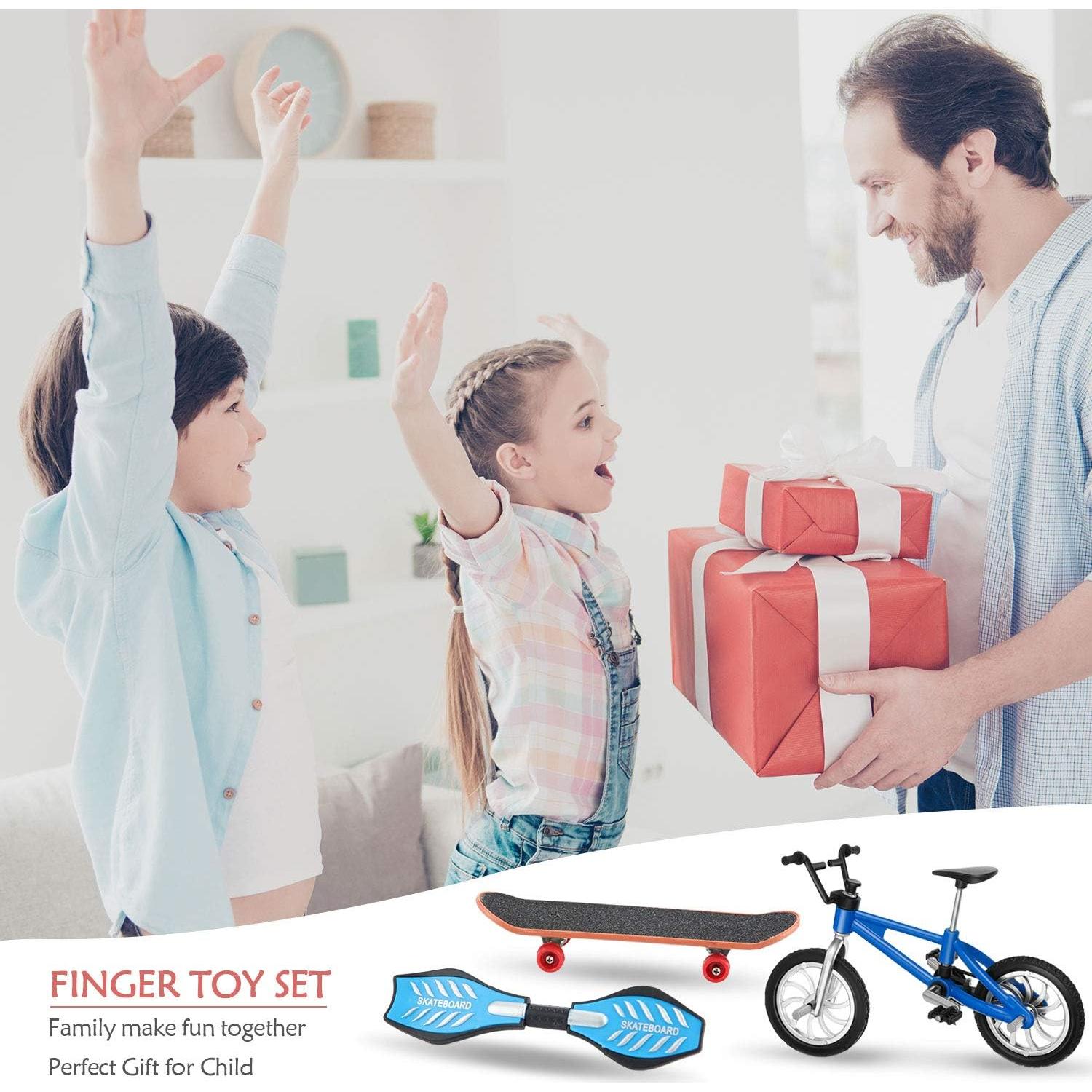 Set de Mini Juguetes para Dedos Gejoy - 31 Piezas Patinetas y Bicicletas