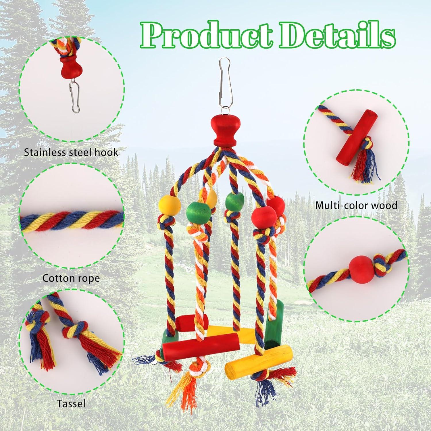 Juguetes para Aves Colgantes Gosknor - Columpio y Juguete Multicolor