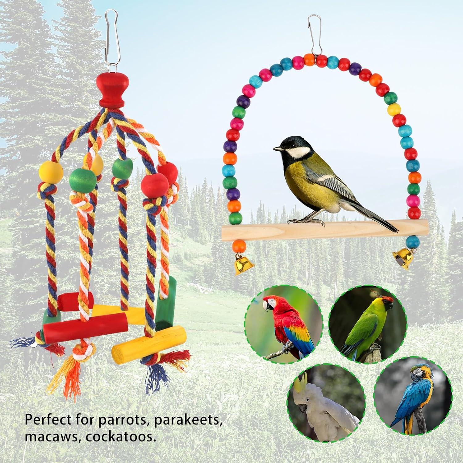 Juguetes para Aves Colgantes Gosknor - Columpio y Juguete Multicolor