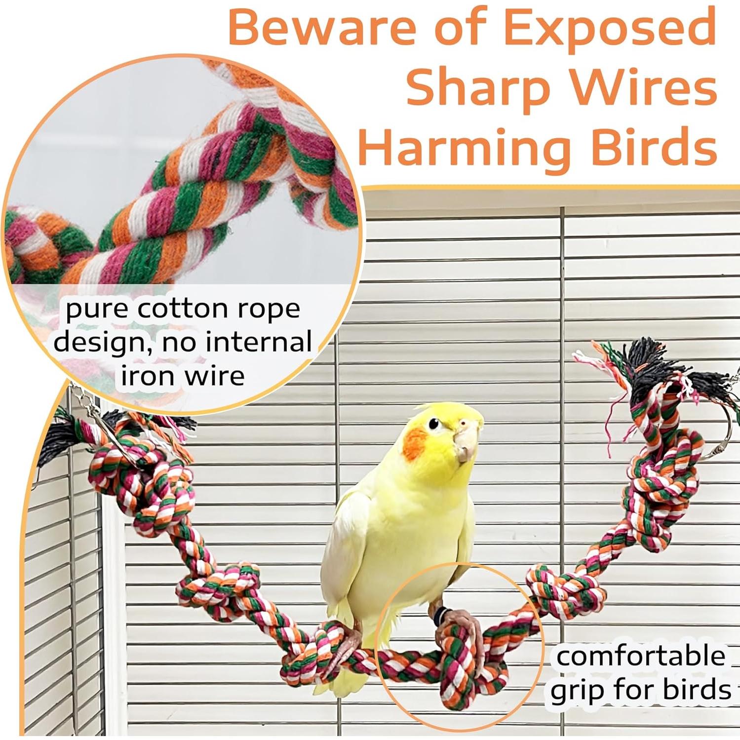 Columpio y Percha para Aves Jevnd 44.9x16cm Cuerda Algodón