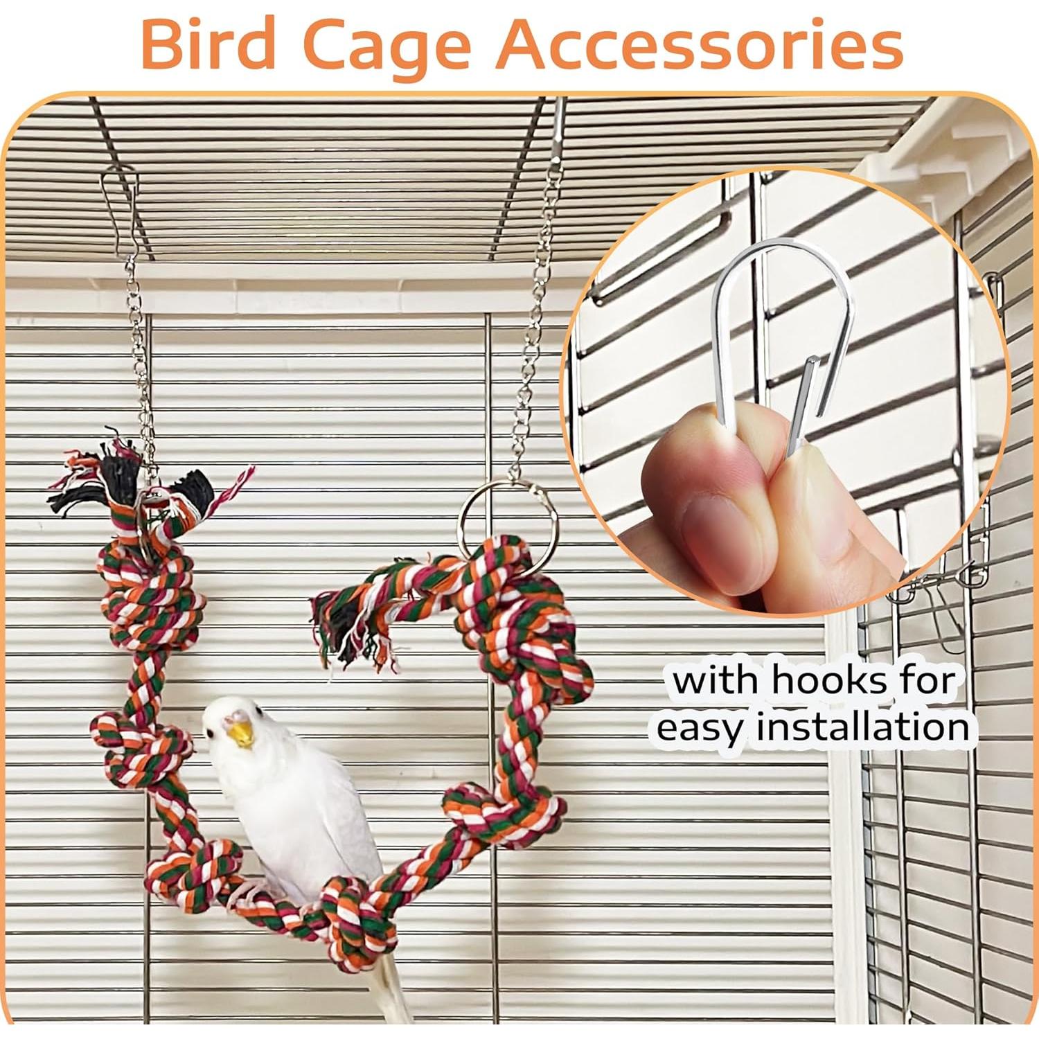 Columpio y Percha para Aves Jevnd 44.9x16cm Cuerda Algodón