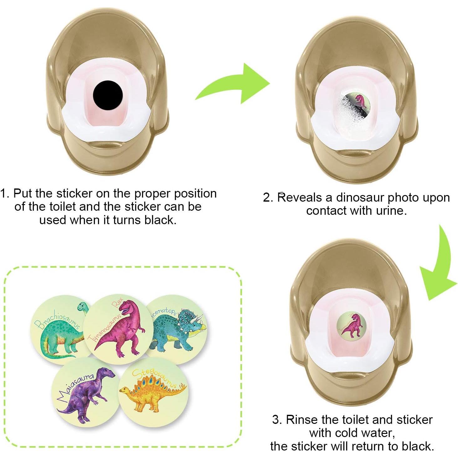 Pegatinas de Entrenamiento para Ir al Baño Zonon - 10 Pcs Dinosaurio