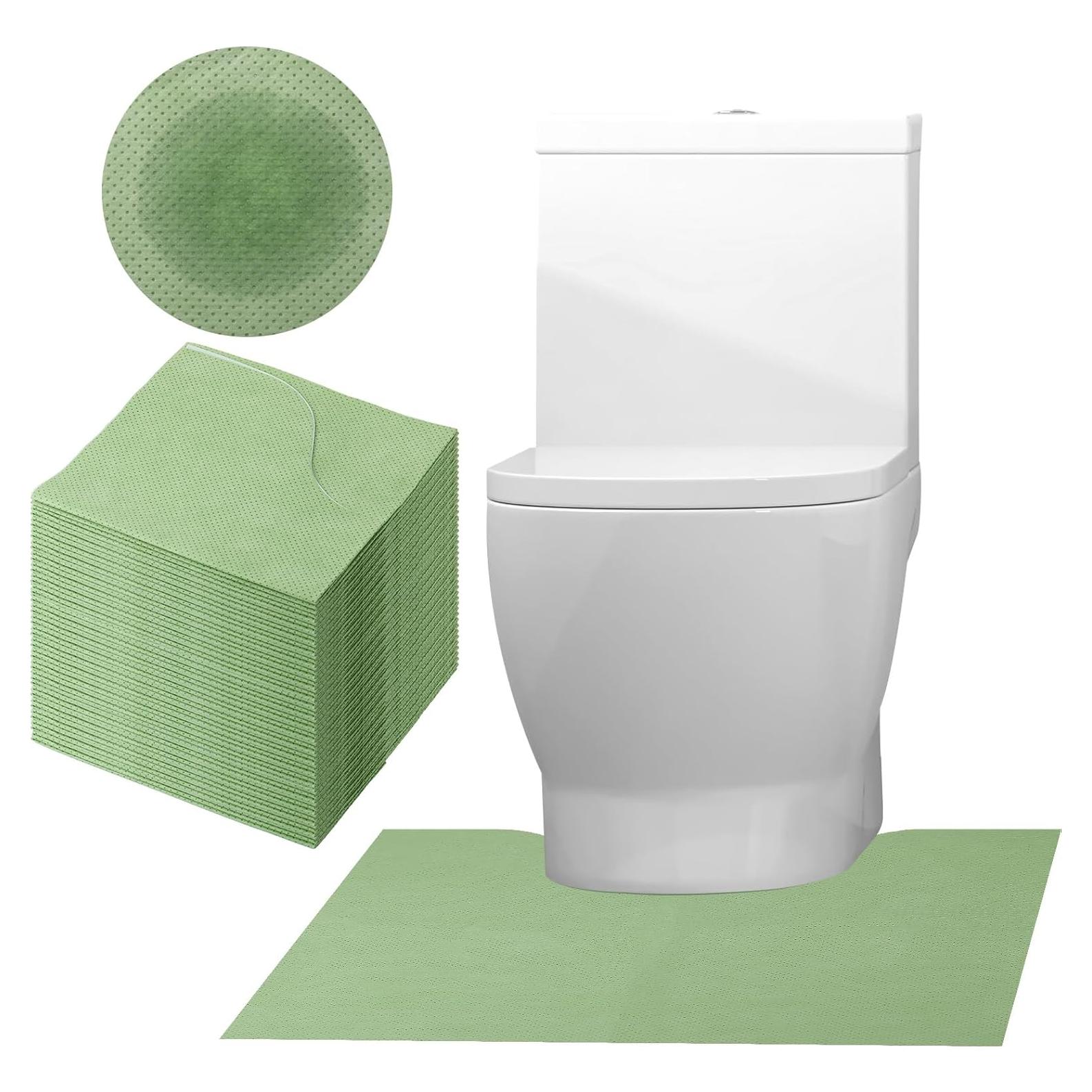 Alfombrillas Desechables para Inodoro Peryiter 25 Piezas 60x55cm Verde