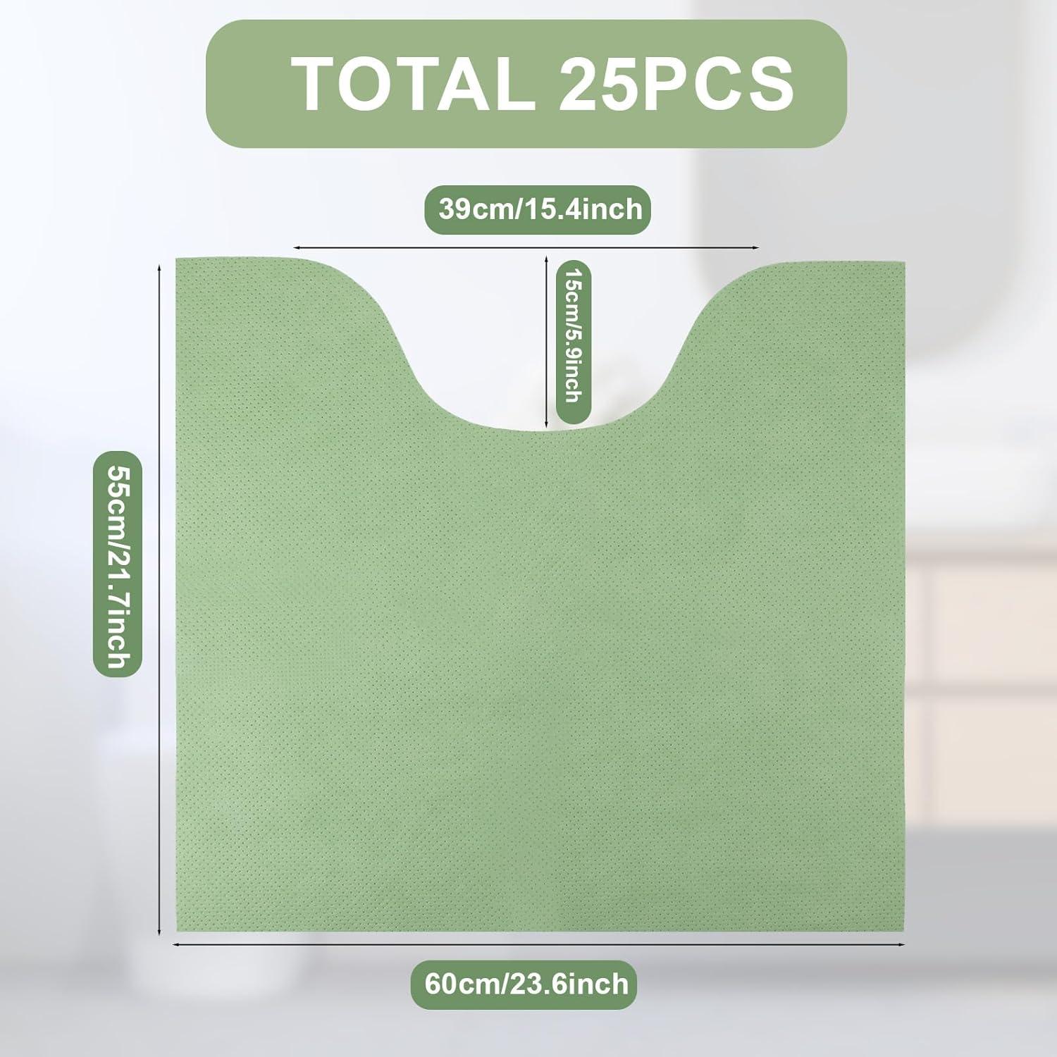 Alfombrillas Desechables para Inodoro Peryiter 25 Piezas 60x55cm Verde