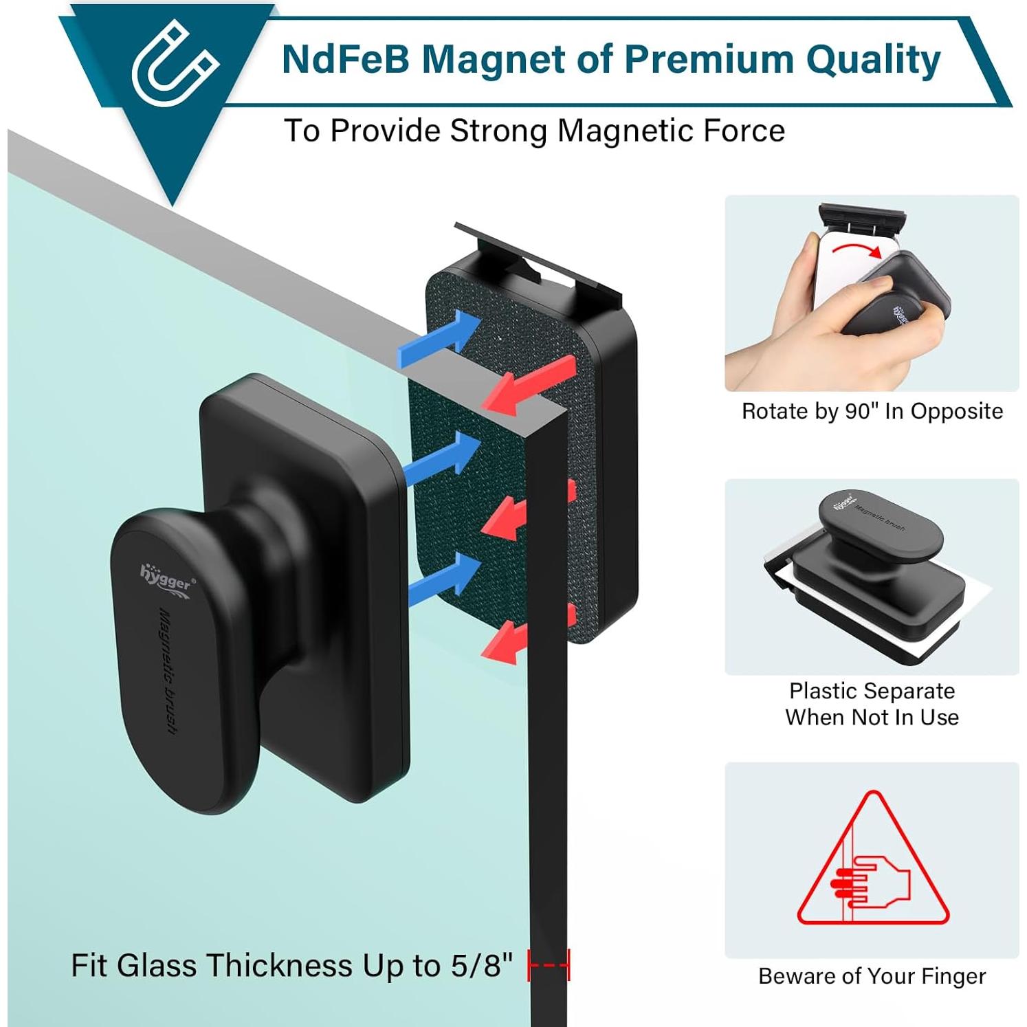 Limpiador de Vidrio para Acuario Hygger HG068 Magnético Flotante