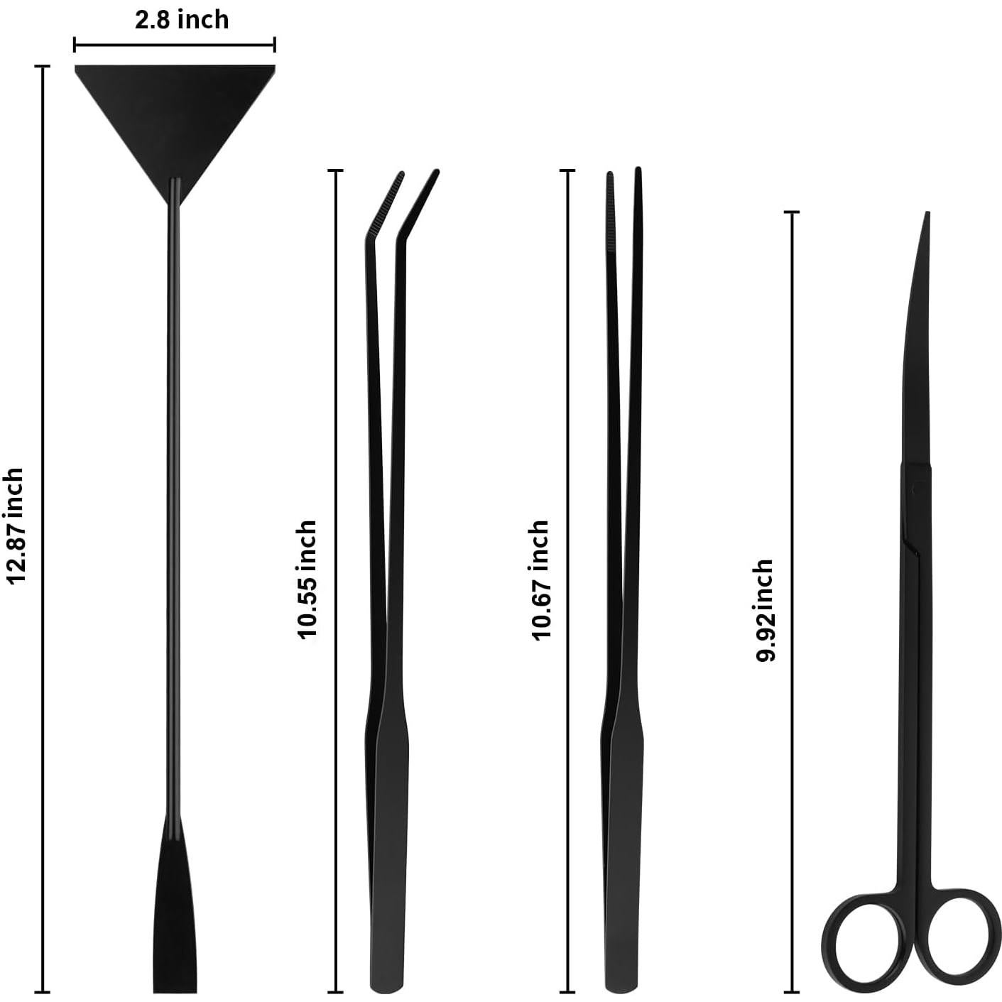 Kit de Herramientas para Acuarios Tifanso - 4 Piezas de Acero Inoxidable