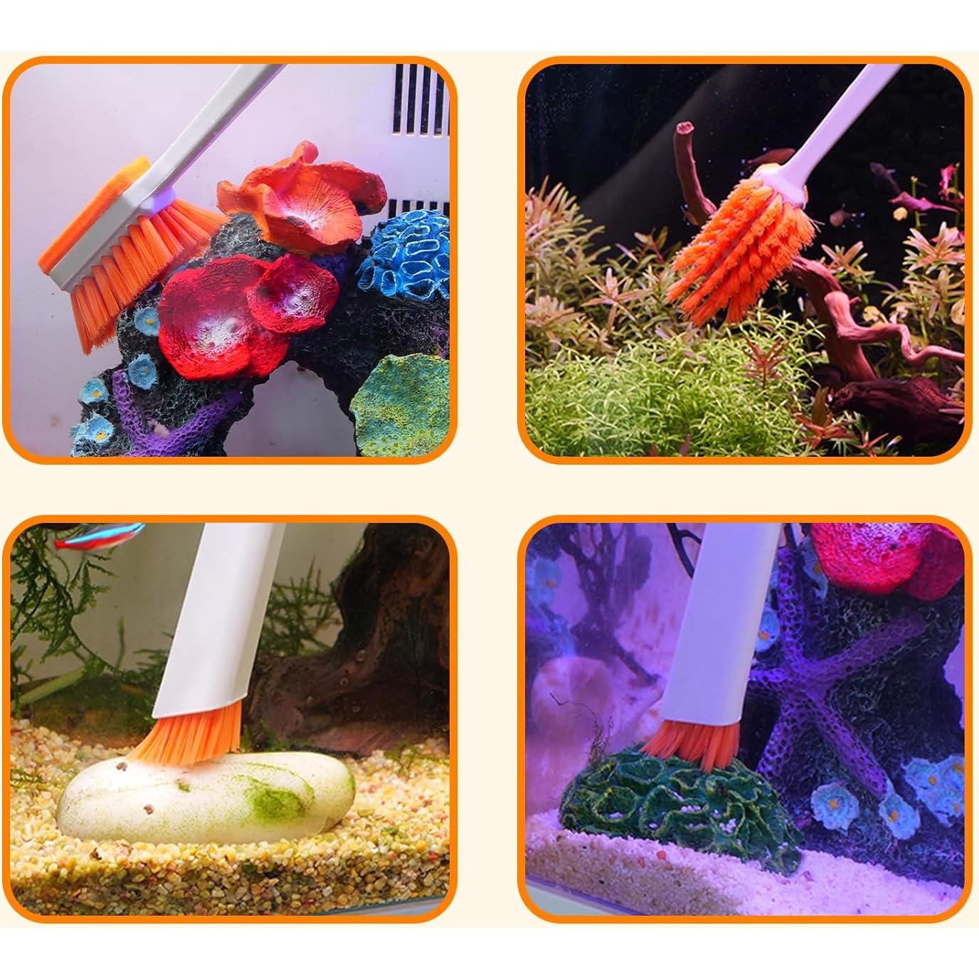 Cepillo Limpiador de Acuario Swirge 31cm Naranja - Raspador de Algas