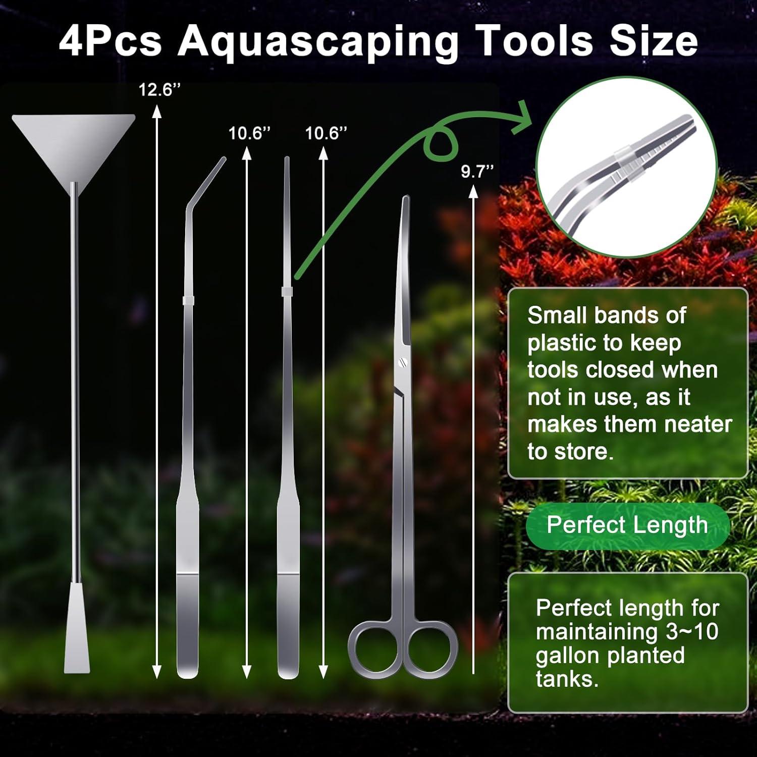 Kit de herramientas de aquascaping Jeimier 4 piezas 32 cm