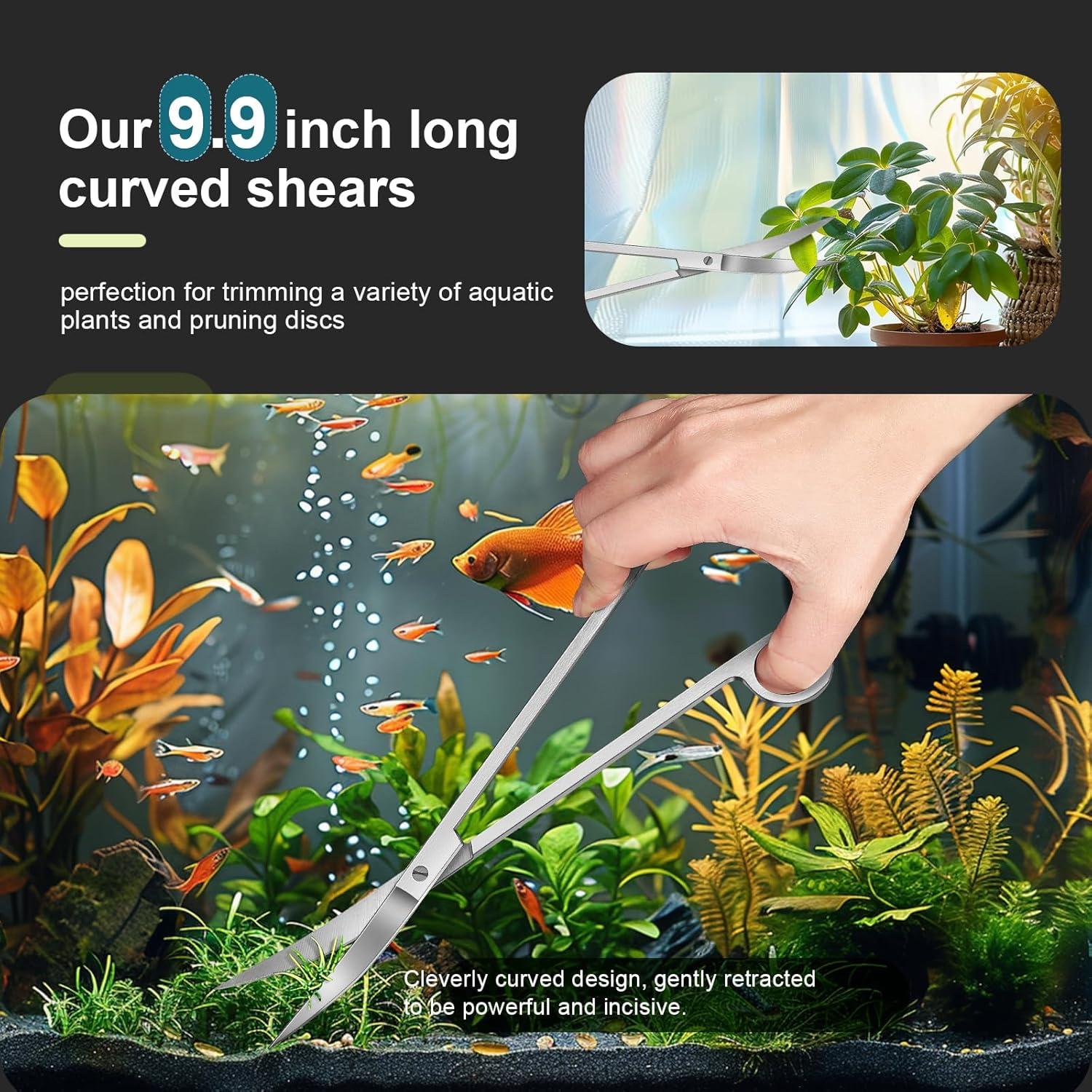 Kit de herramientas para acuarios Nicholaus 3 piezas acero inoxidable