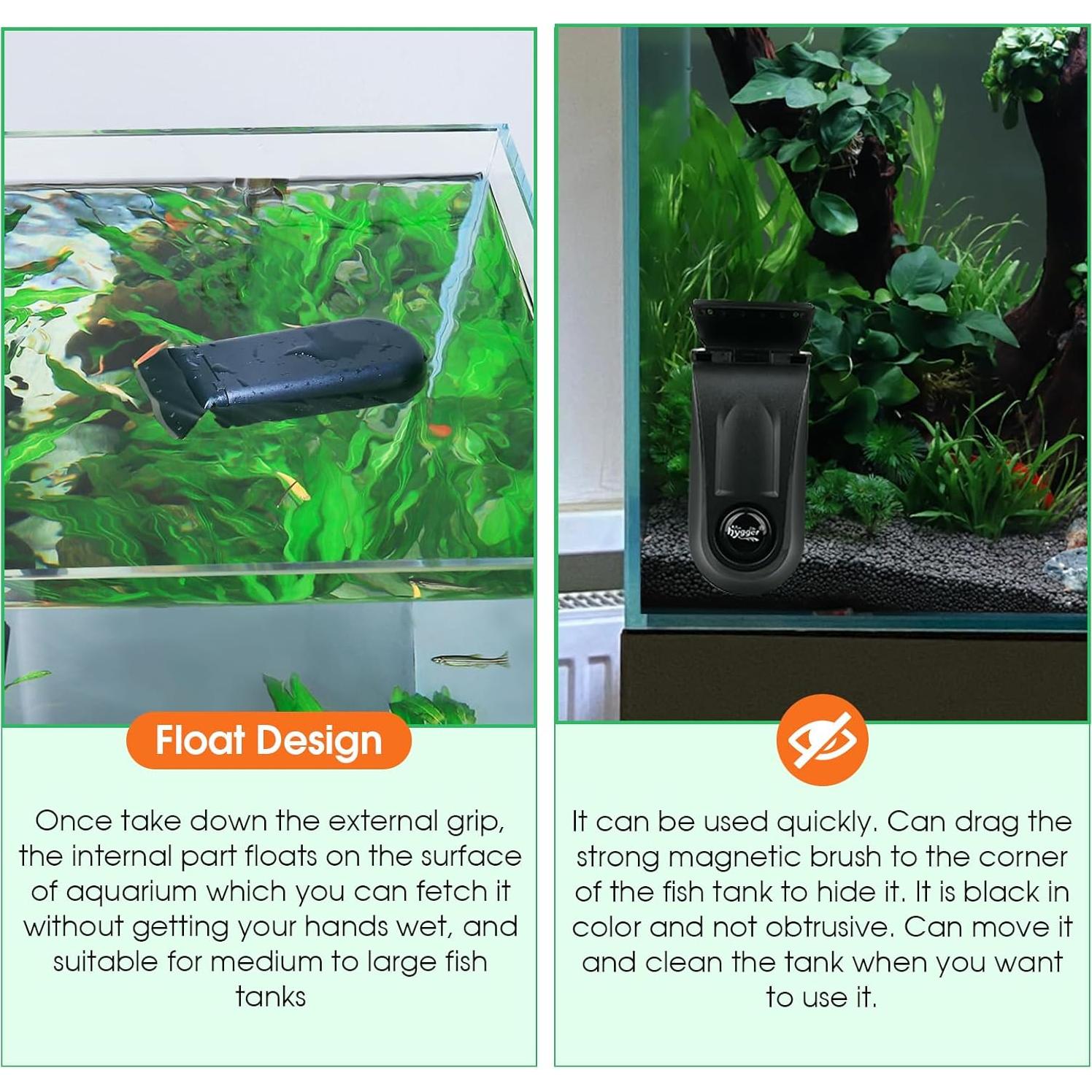 Limpiador Magnético para Acuarios Hygger M con Raspadores