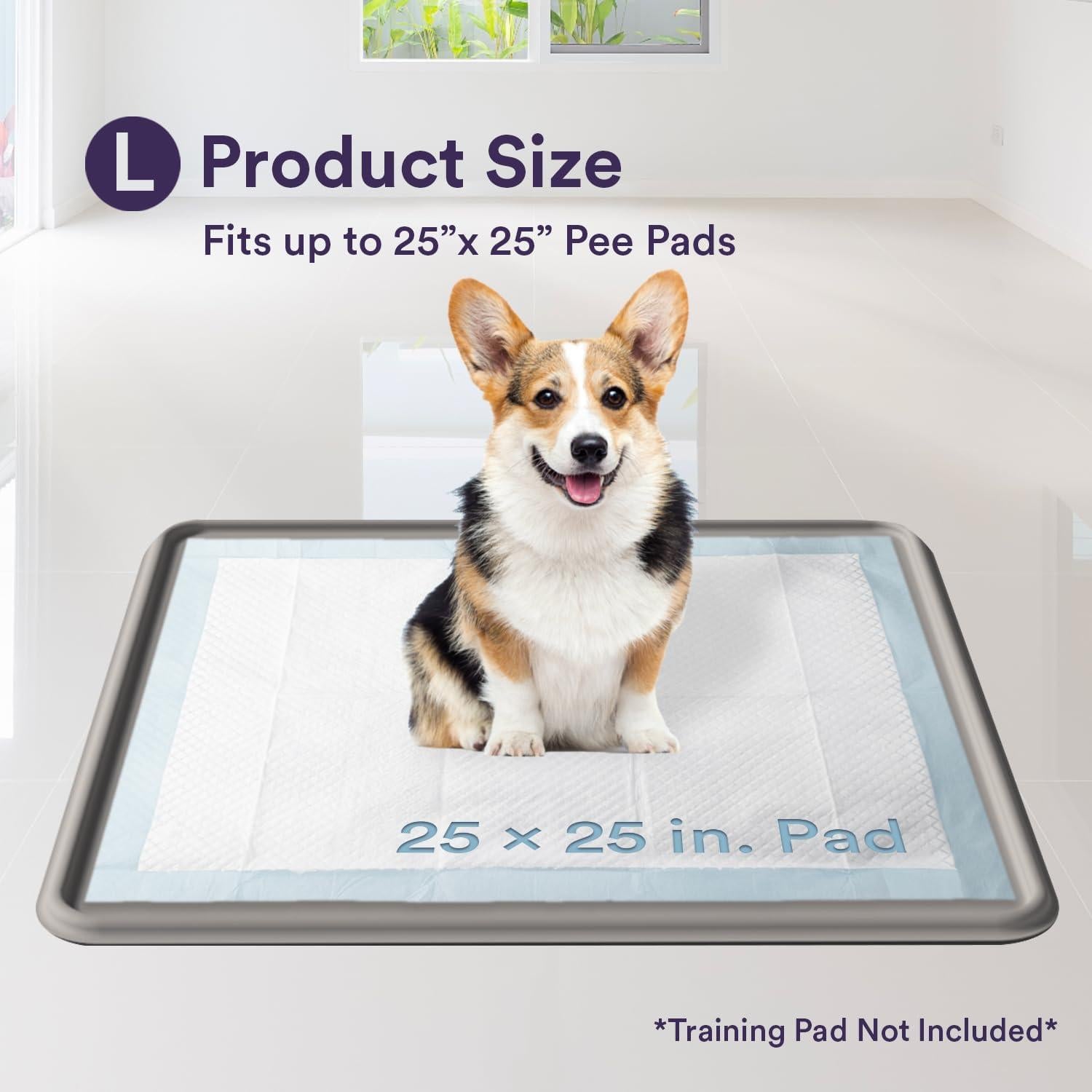 Soporte para almohadillas de perros eenk - Grande, Gris, 68.6 cm