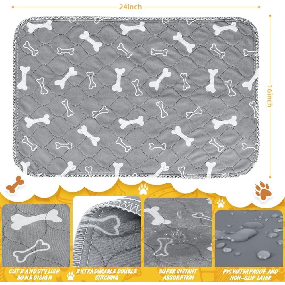 Paquete de 6 almohadillas lavables para perros 61x41 cm Wortade