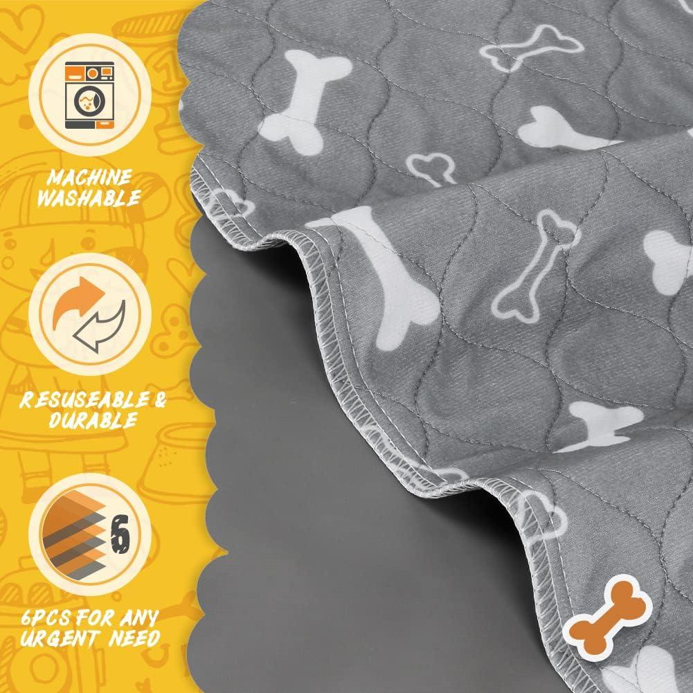 Paquete de 6 almohadillas lavables para perros 61x41 cm Wortade