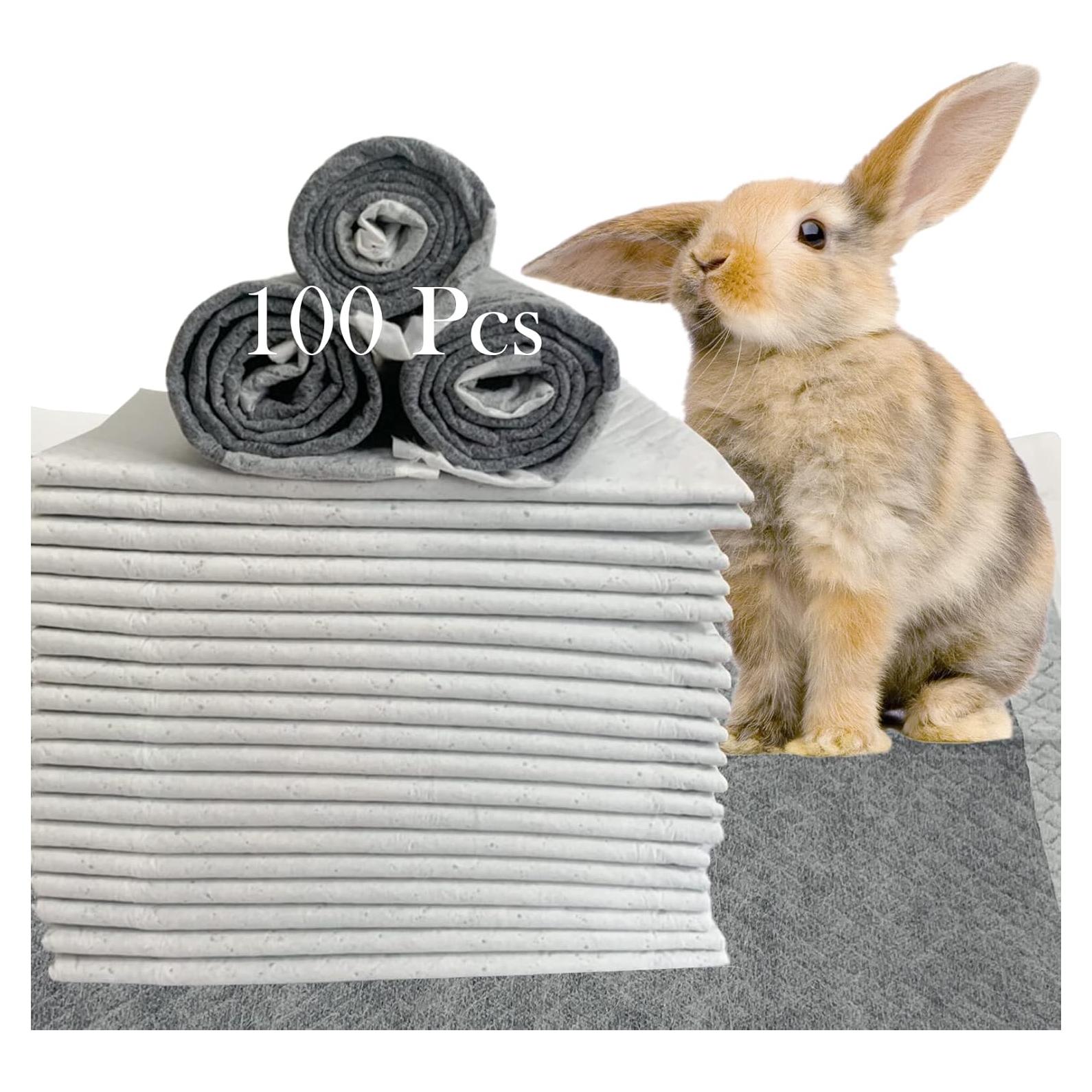 100 Almohadillas Desechables para Orina de Conejos MUYG 33x45 cm