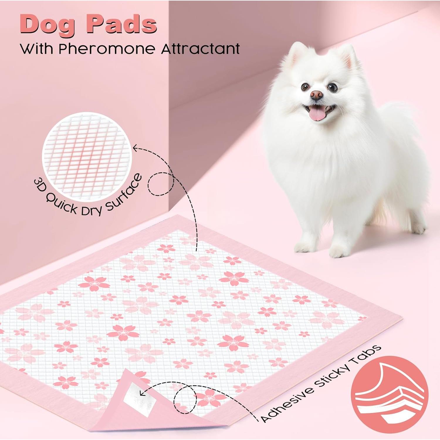 Almohadillas para Cachorros MIZOK 56x56cm Rosa 6 Capas Absorbentes