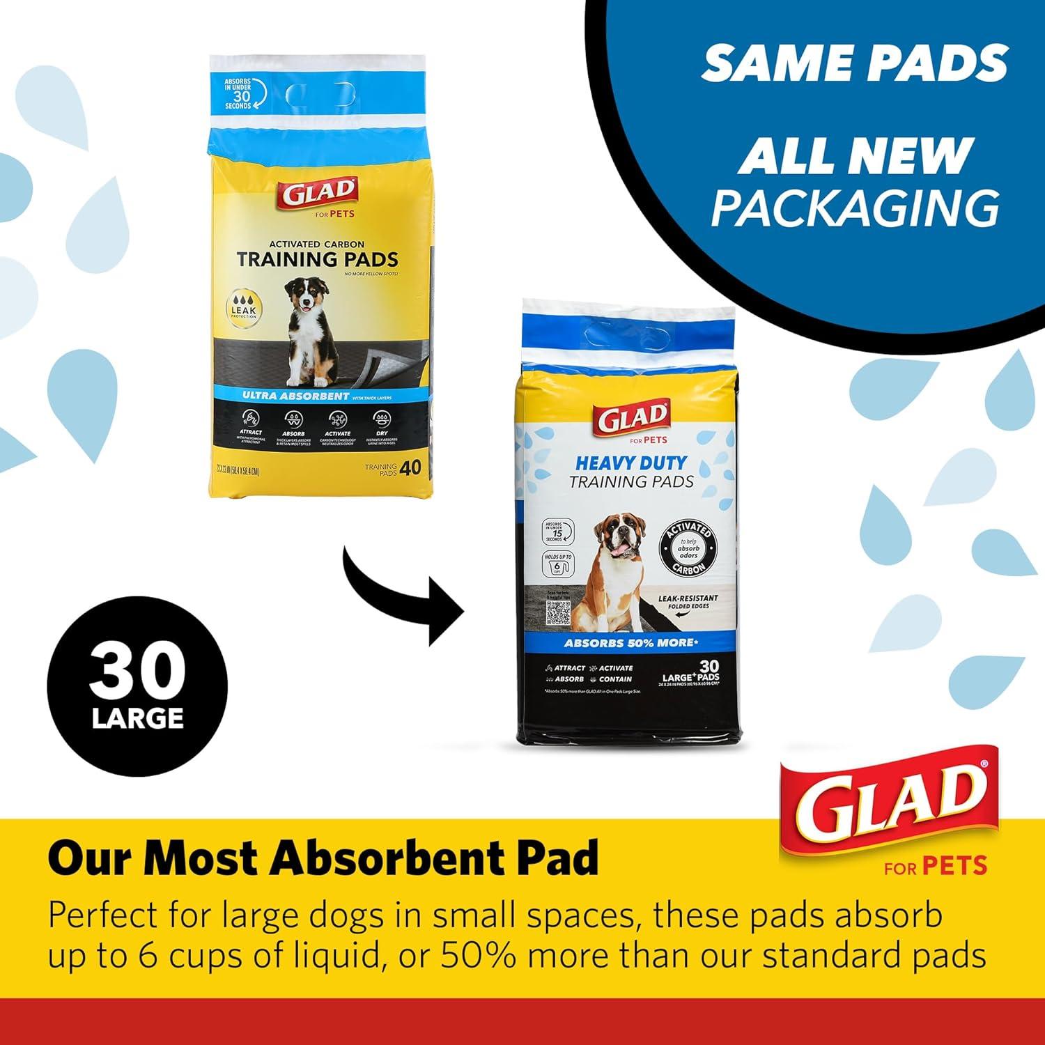 Pads para Entrenamiento de Cachorros Glad 61x61 cm - 30 Unidades