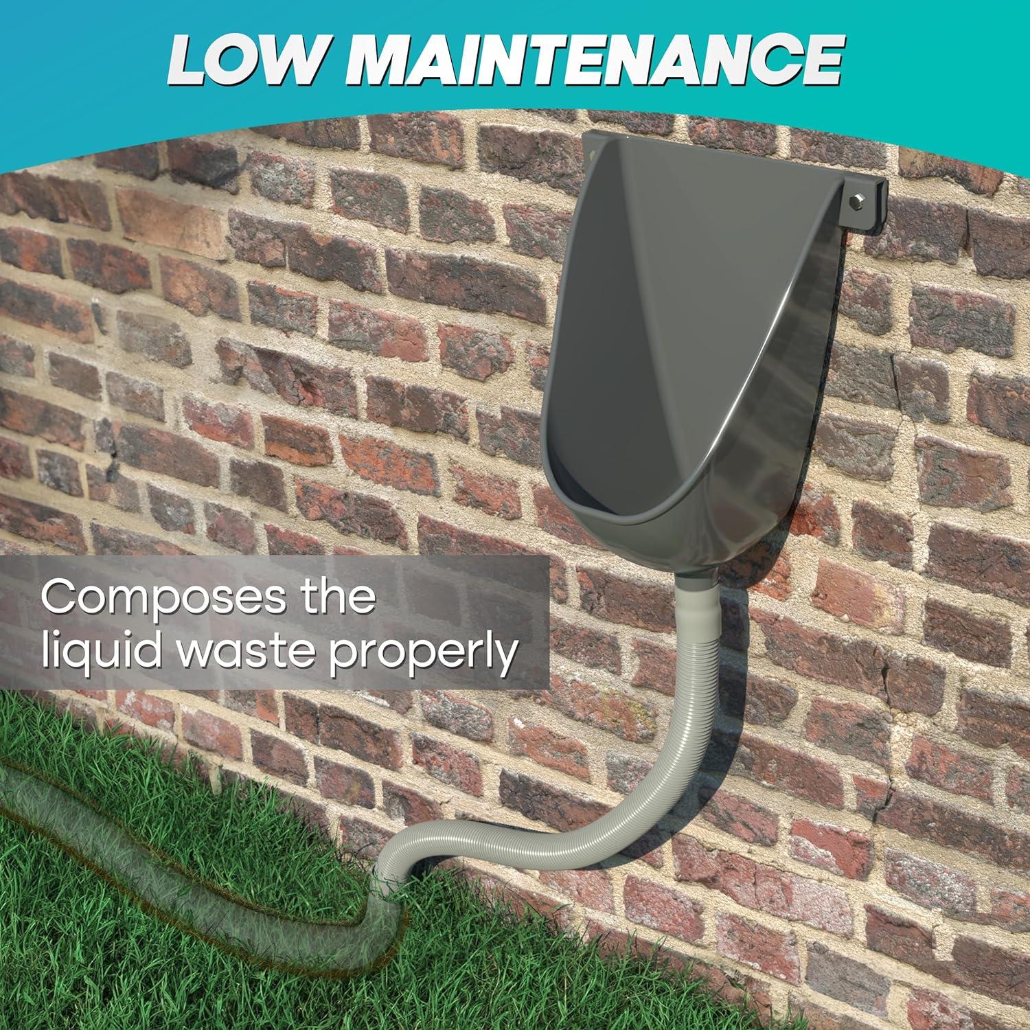 Orinal Sin Agua Raeflow con Manguera 1.5m - Gris