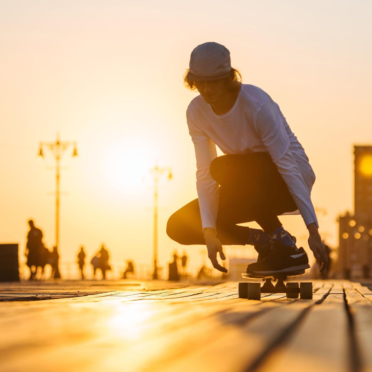 Ruedas de Longboard PATIKIL 45x60mm PU ABEC-9 Negras/Azules
