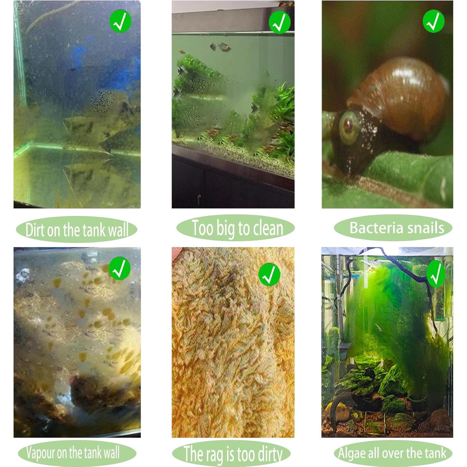 Raspador de Algas GZTFPQ para Acuarios de Vidrio con 5 Cuchillas