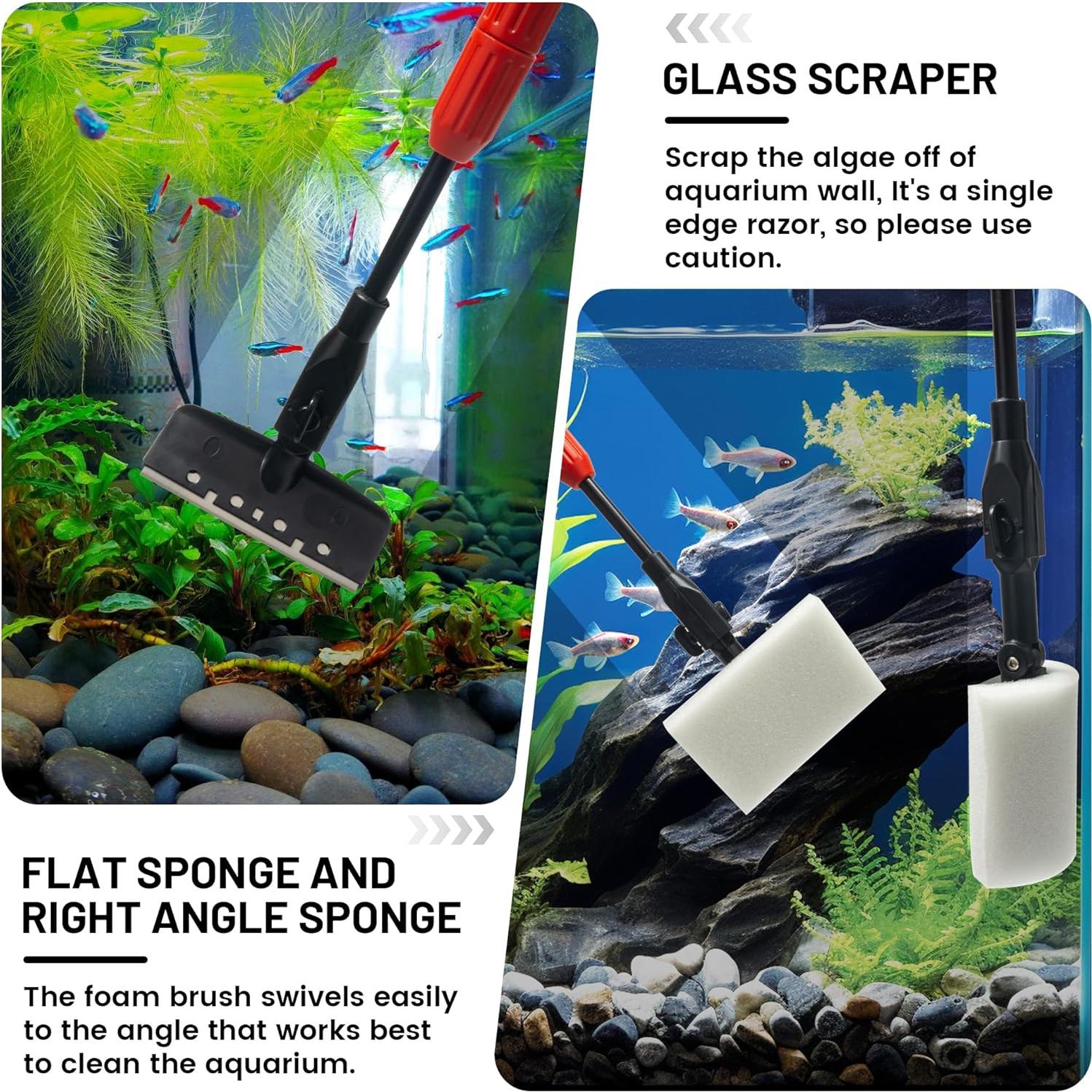 Kit de Limpieza de Acuario Amviner 7 en 1 con Mango Extensible