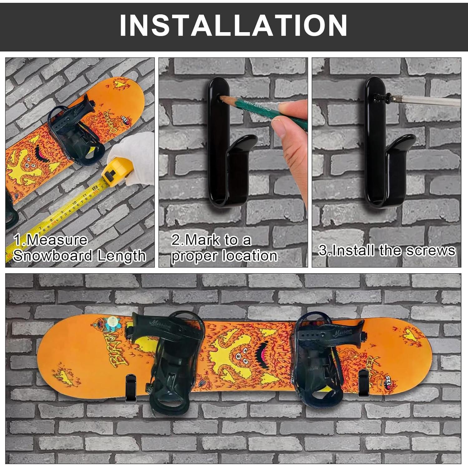 Soporte de Pared para Snowboard Rolitwils - 4 Piezas Metal