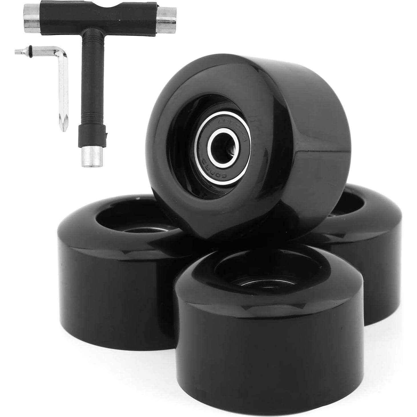 Kit de Ruedas de Patineta Houseen 55mm PU 80A con Herramienta