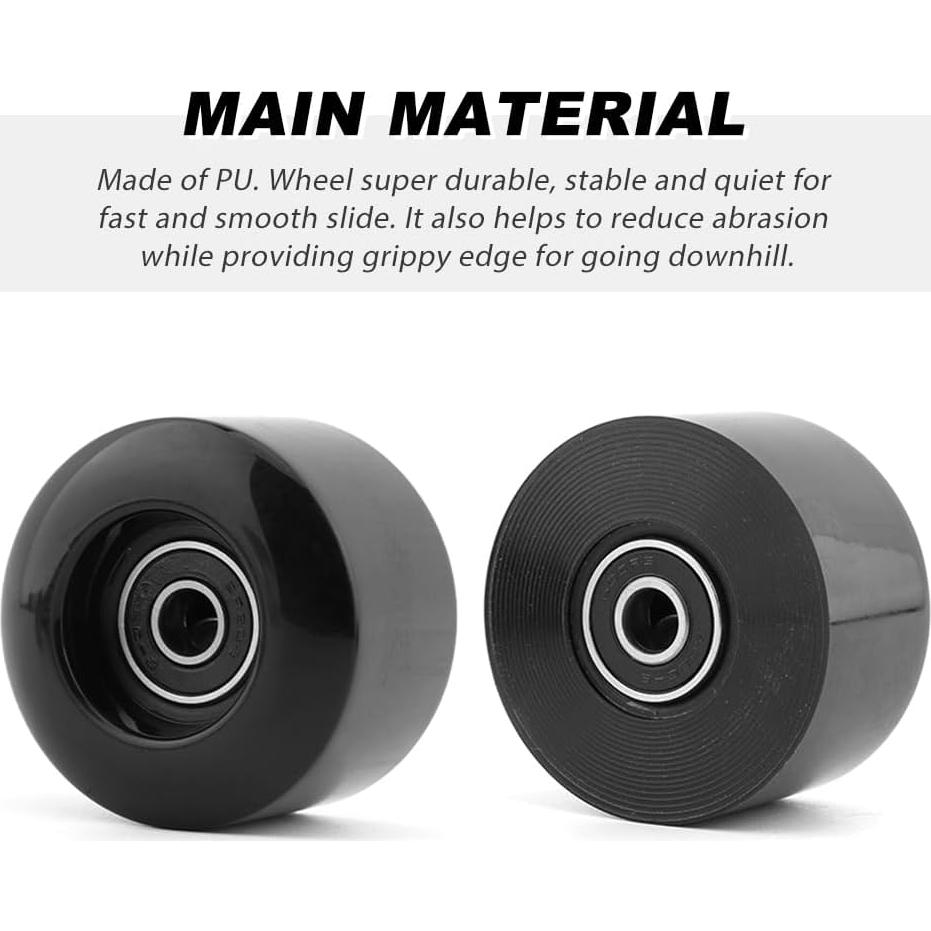 Kit de Ruedas de Patineta Houseen 55mm PU 80A con Herramienta