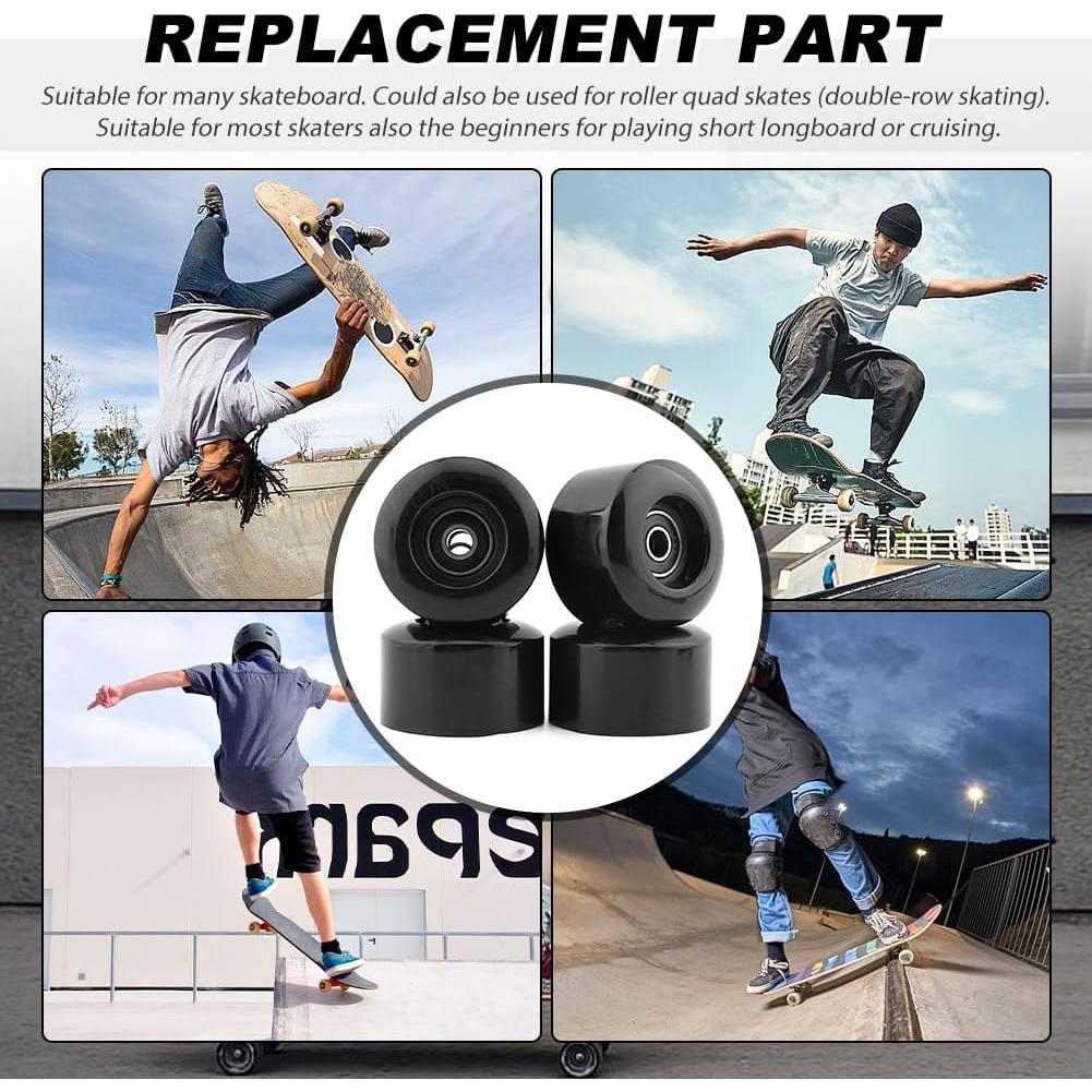 Kit de Ruedas de Patineta Houseen 55mm PU 80A con Herramienta