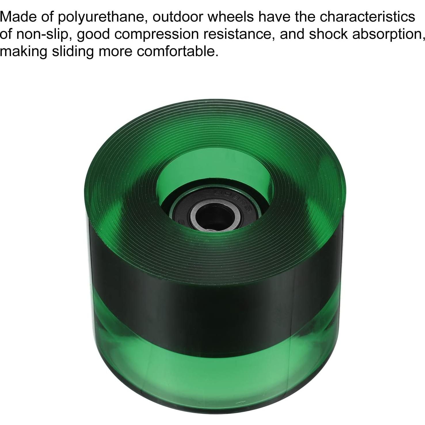 Ruedas de Longboard PATIKIL 45x60mm PU Verde Claro ABEC-9