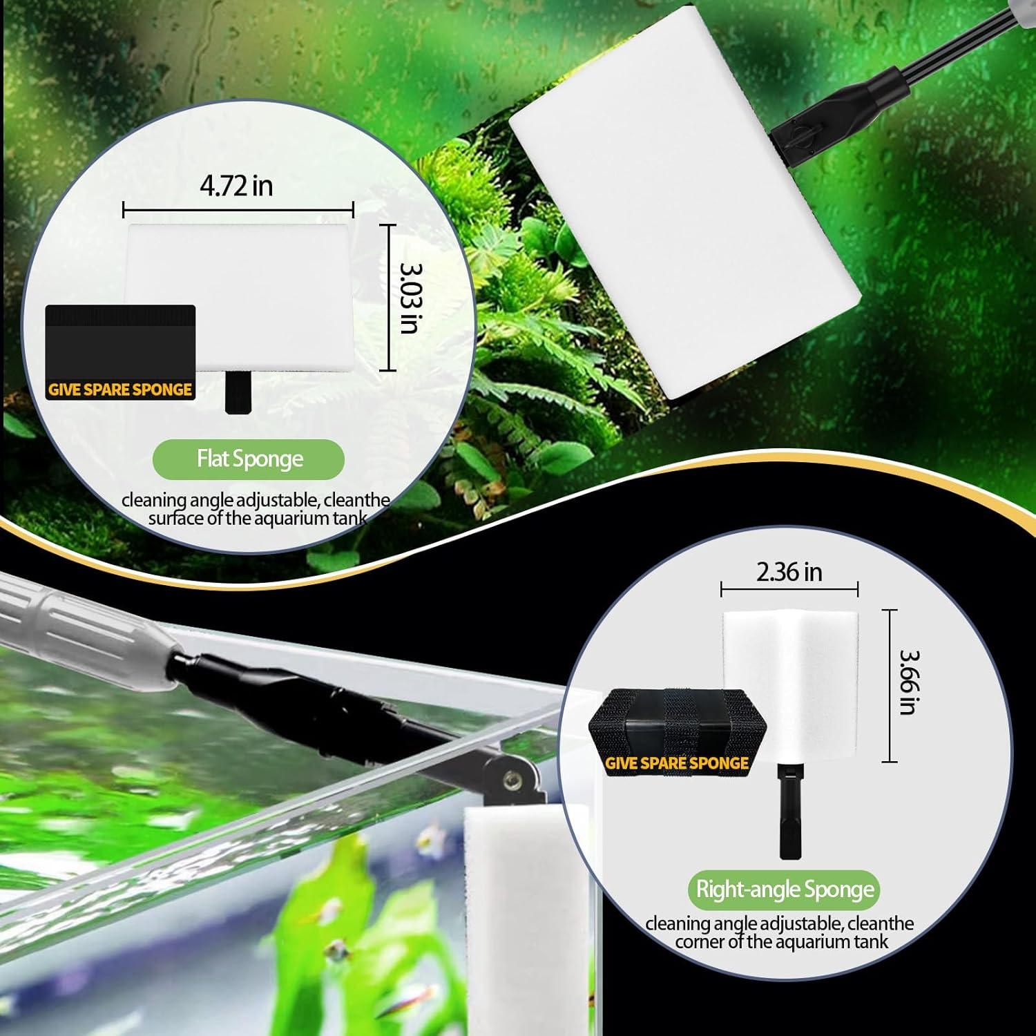 Kit de limpieza de acuarios HSIFMATE 6 en 1 con mango ajustable