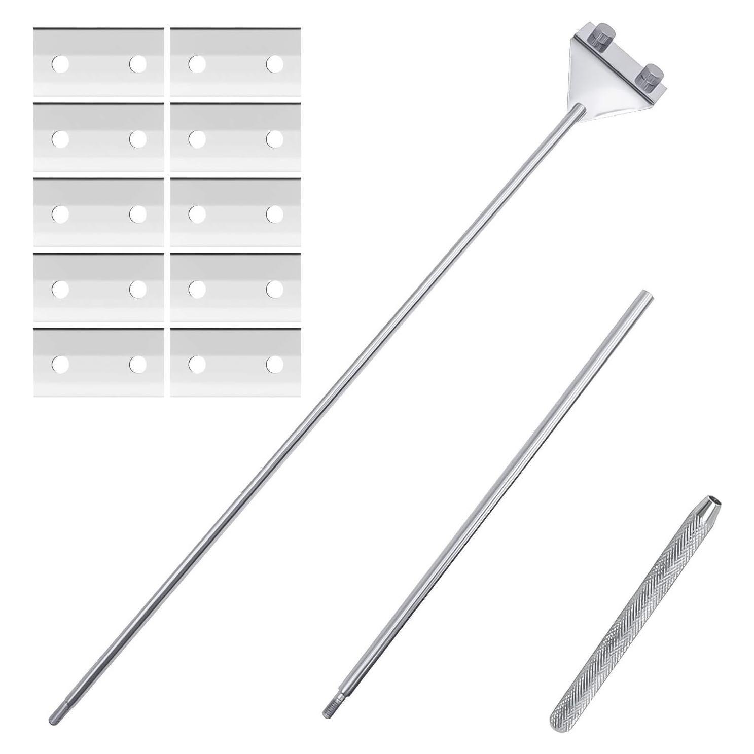 Raspador de Algas Acero Inoxidable 304 Famgee 65 cm con 10 Cuchillas
