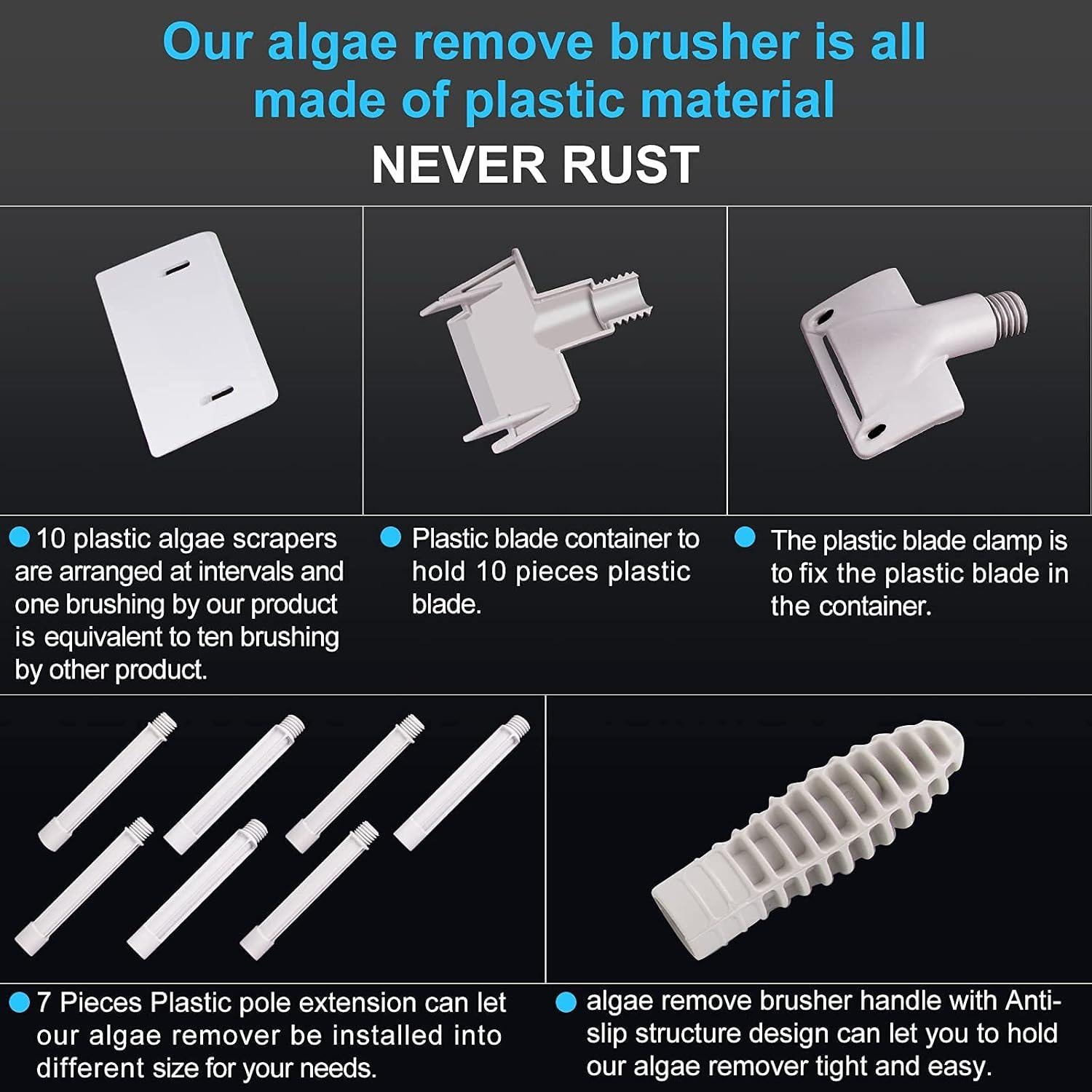 Raspador de Acuario de Agua Salada Aquarium Choice 45-122 cm