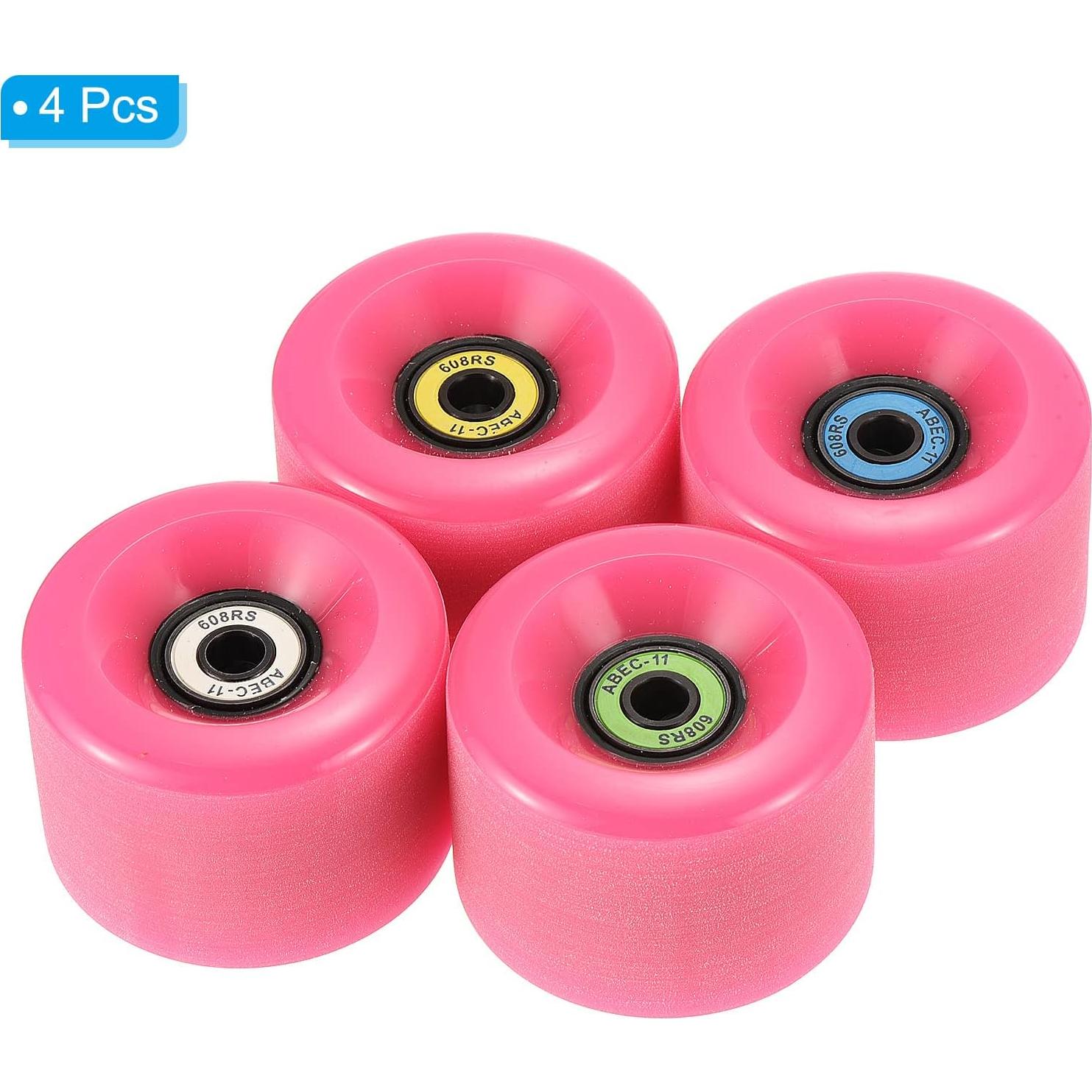 Conjunto de Ruedas y Rodamientos PATIKIL 65mm Rosa 78A