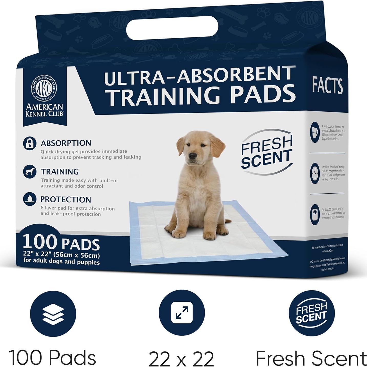 Almohadillas de Entrenamiento Aromatizadas AKC 100 Unidades 56x56cm