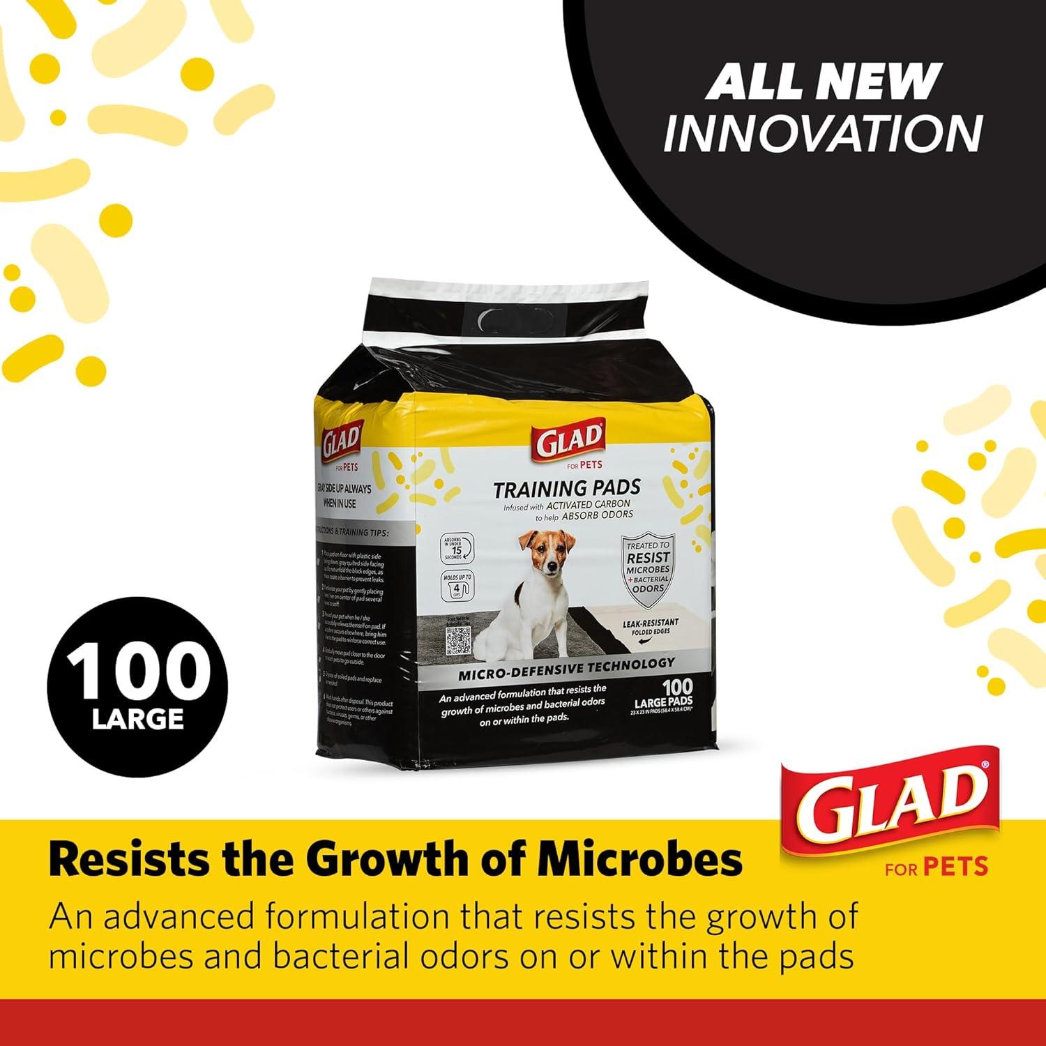 Almohadillas de Entrenamiento Glad for Pets 23"x23" 100ct Antimicrobianas