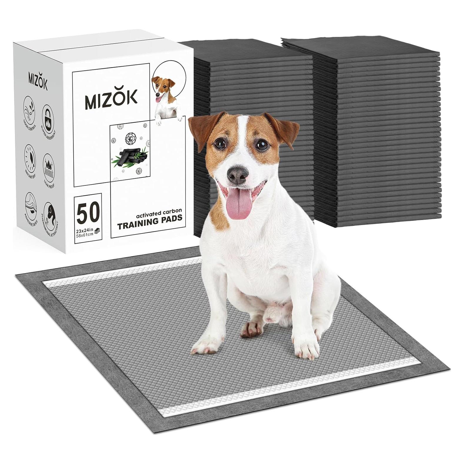 Almohadillas para Perros MIZOK 58x61cm Carbón Activado 50 Pzas