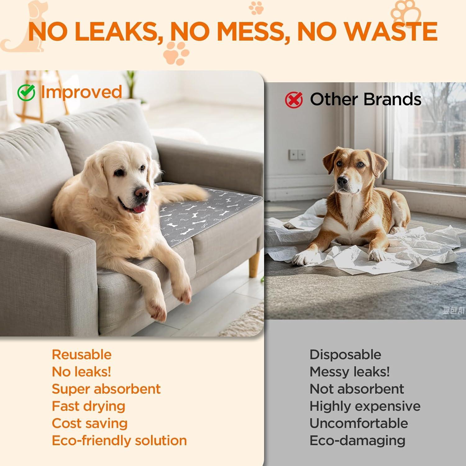 Alfombrillas Lavables para Perros Baodan - 2 Paquetes 45.72x60.96 cm