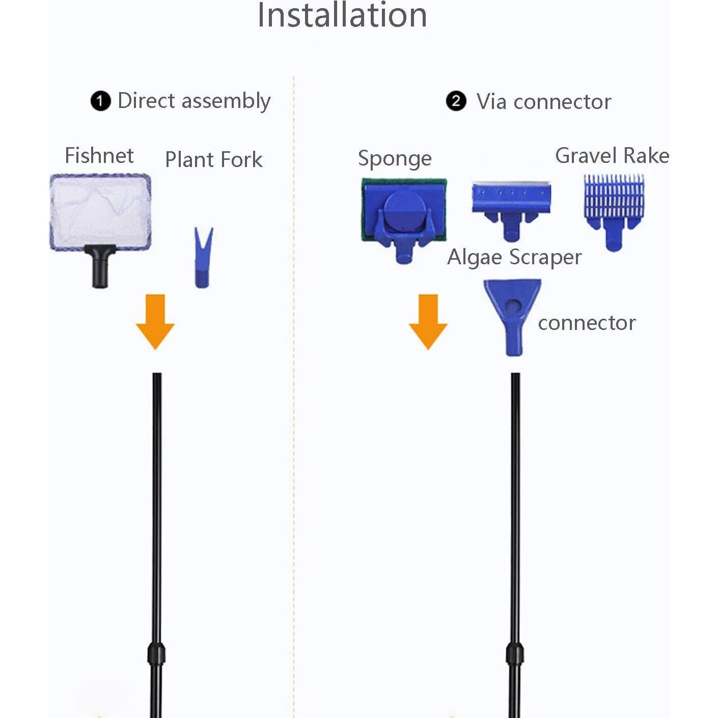Kit de Limpieza de Acuario 5 en 1 JZMYXA con Varilla Ajustable