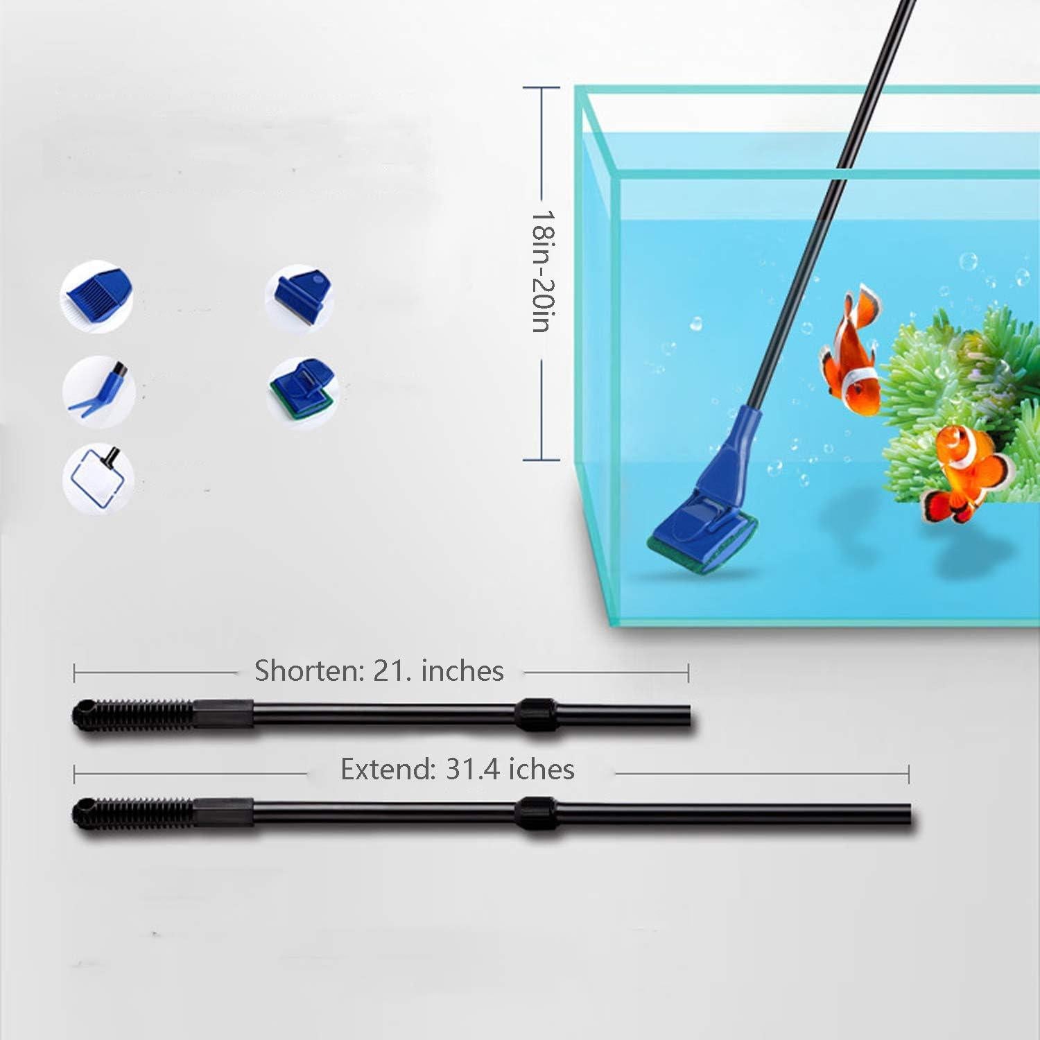 Kit de Limpieza de Acuario 5 en 1 JZMYXA con Varilla Ajustable