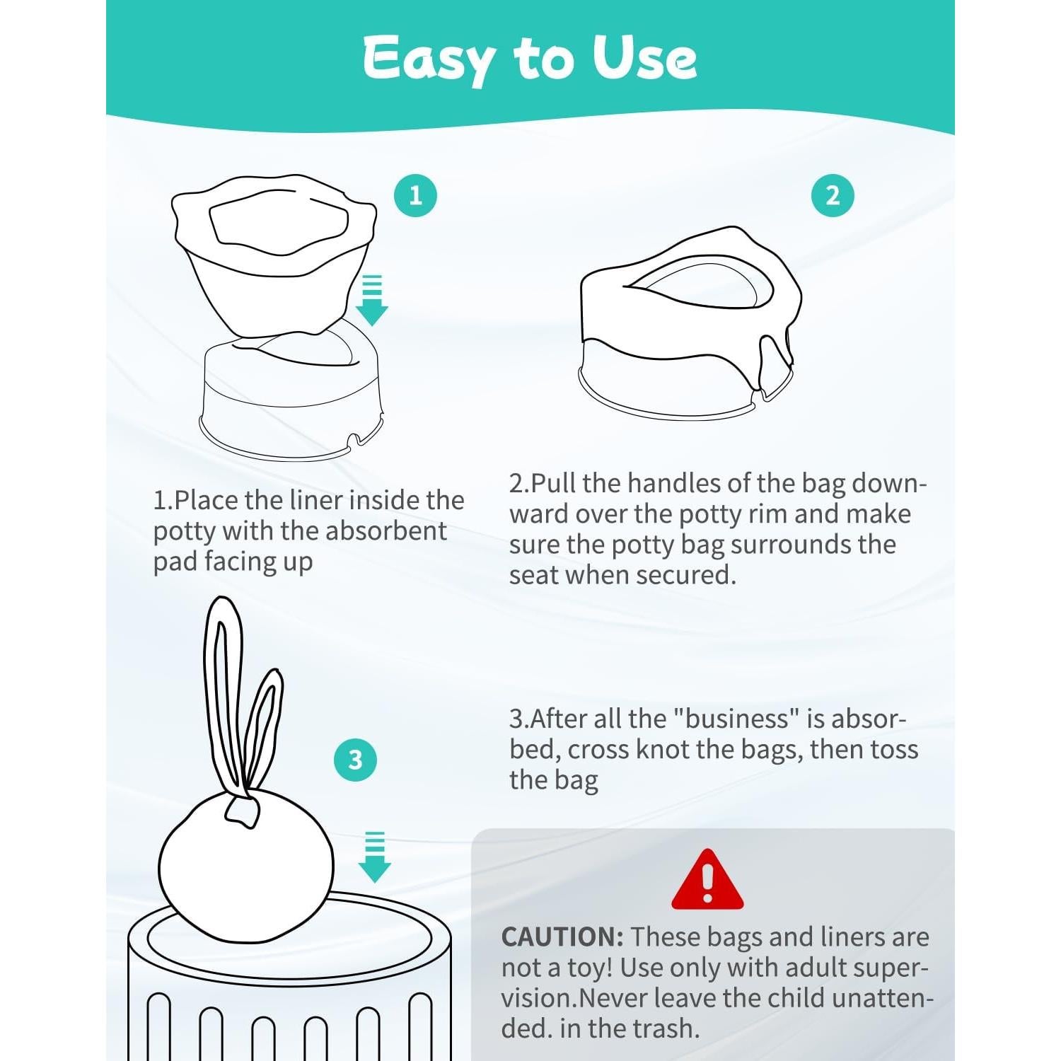 Bolsas Desechables para Orinal Newnice 36 Cuentas 44.5x29.2cm