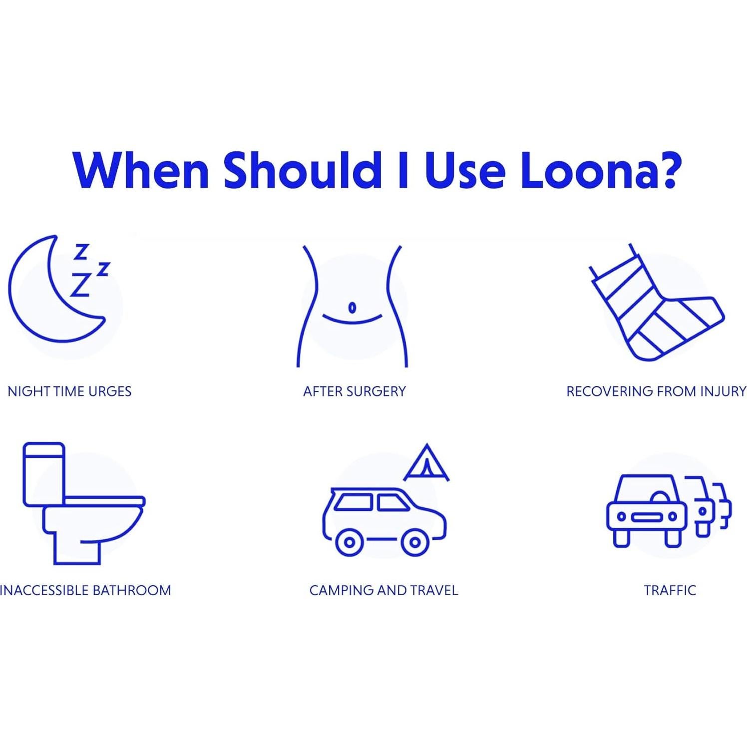 Orinal Femenino Loona Azul - Diseño Silencioso y Sin Salpicaduras