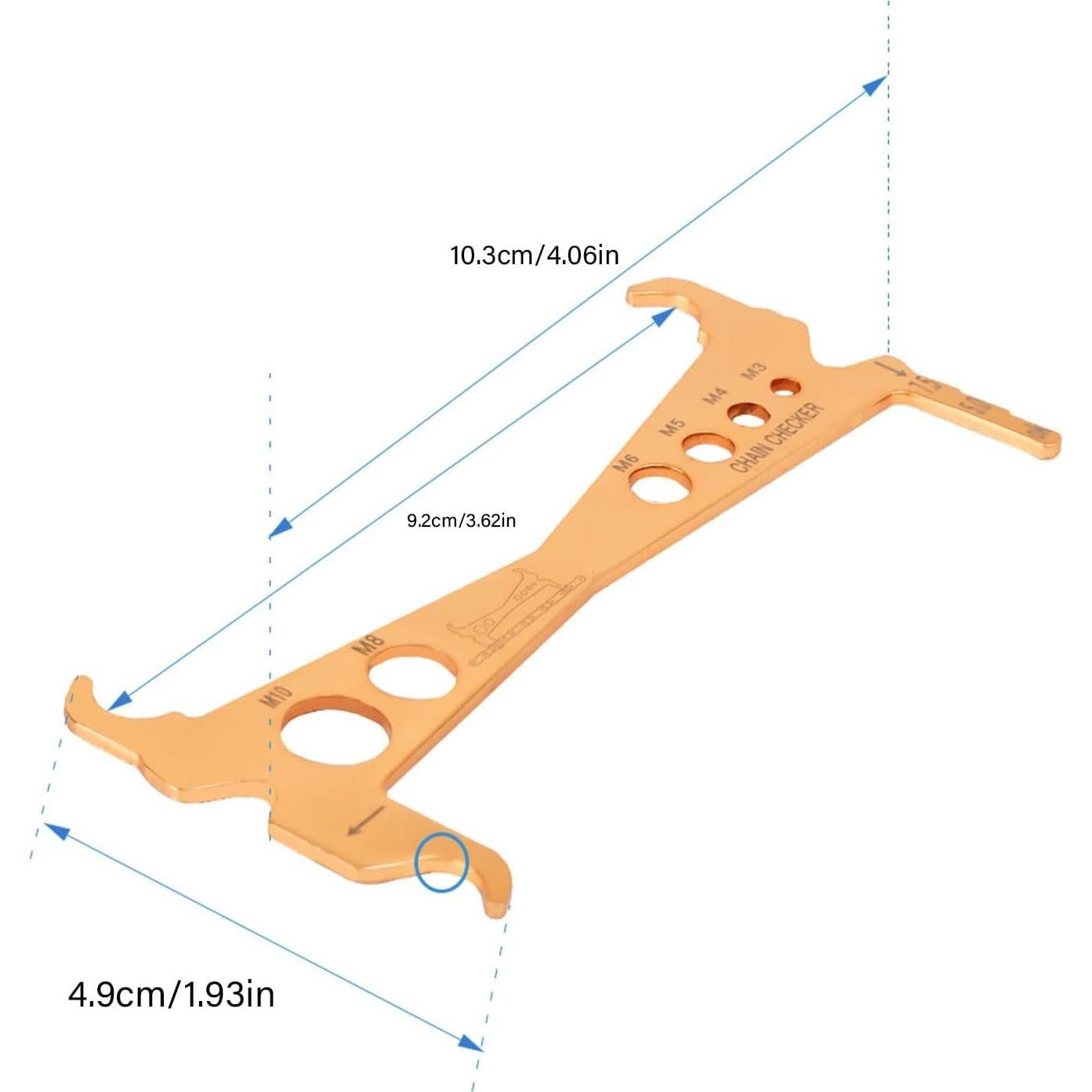 Medidor de Cadena de Bicicleta XUZHID Acero Inoxidable 1/2pcs