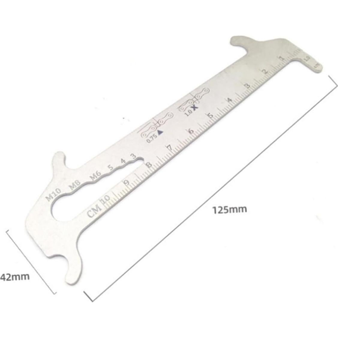 Medidor de Cadena de Bicicleta Kisangel Acero Inoxidable 12.5cm