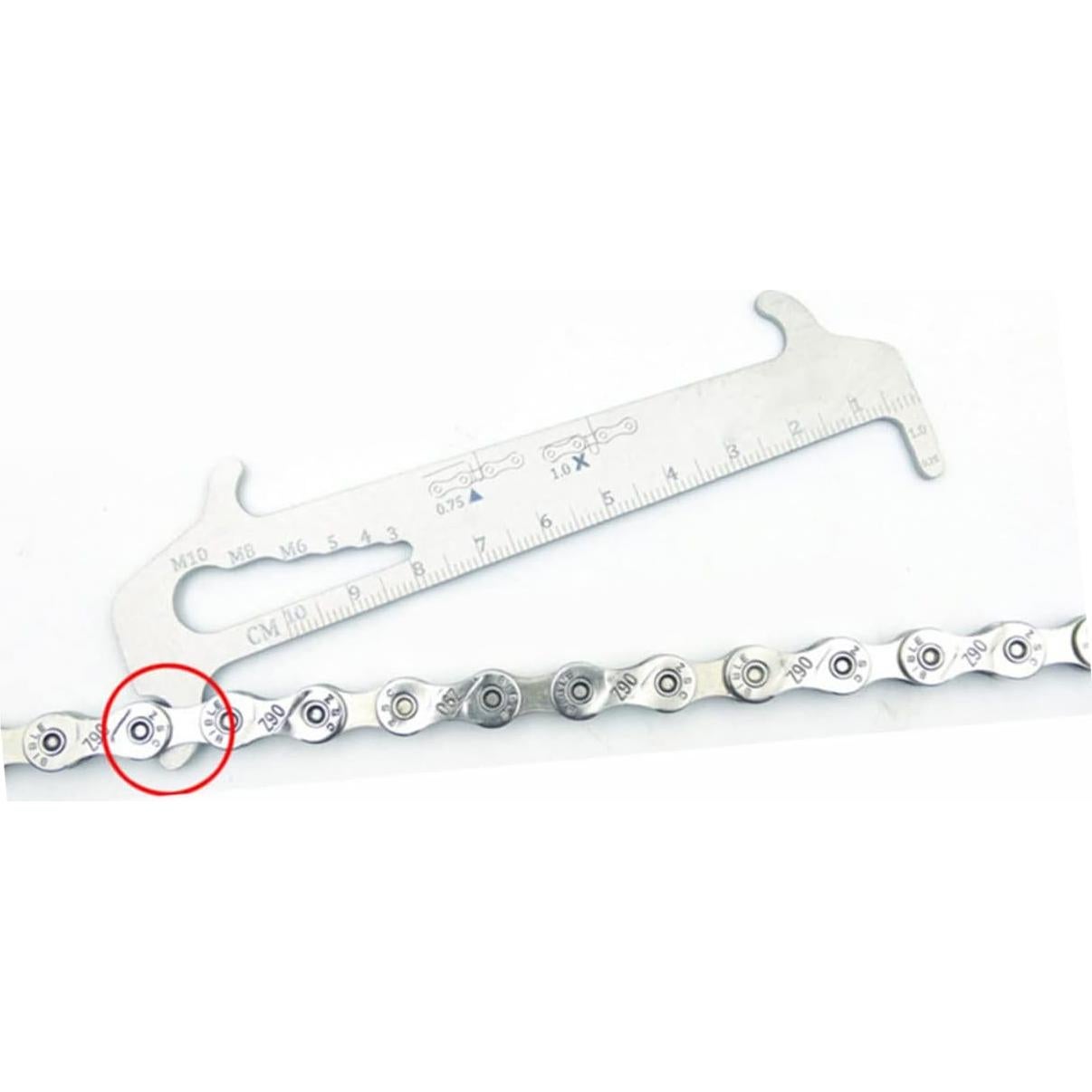 Medidor de Cadena de Bicicleta Kisangel Acero Inoxidable 12.5cm