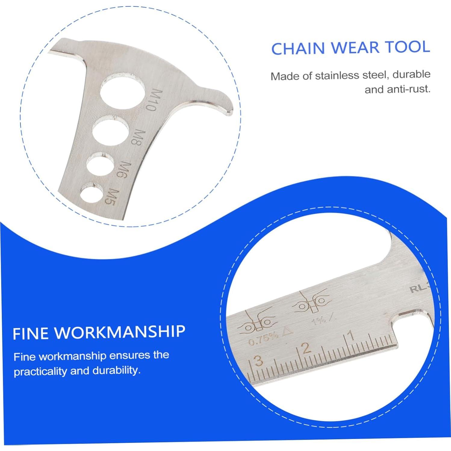 Comprobador de Cadena TOYANDONA de Acero Inoxidable Portátil