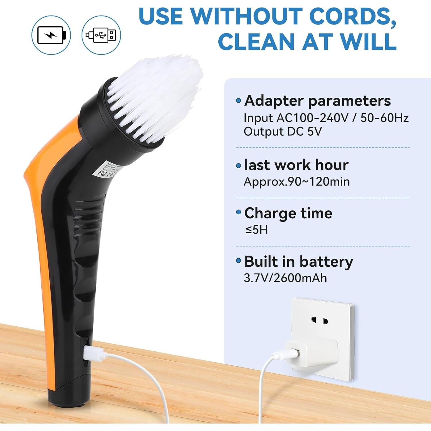 Cepillo Eléctrico para Acuarios Hygger IPX8 Inalámbrico 6 Accesorios